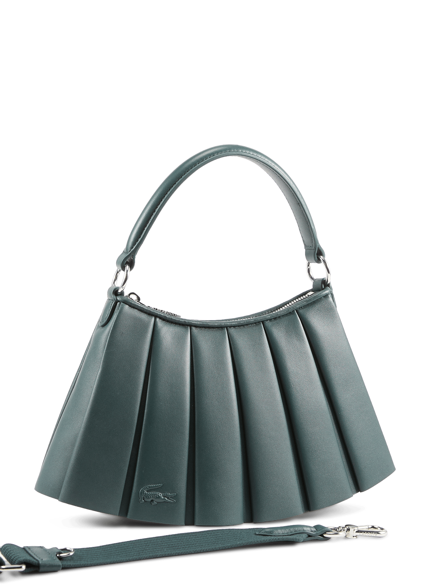 Small Lenglen leather bag LACOSTE Green