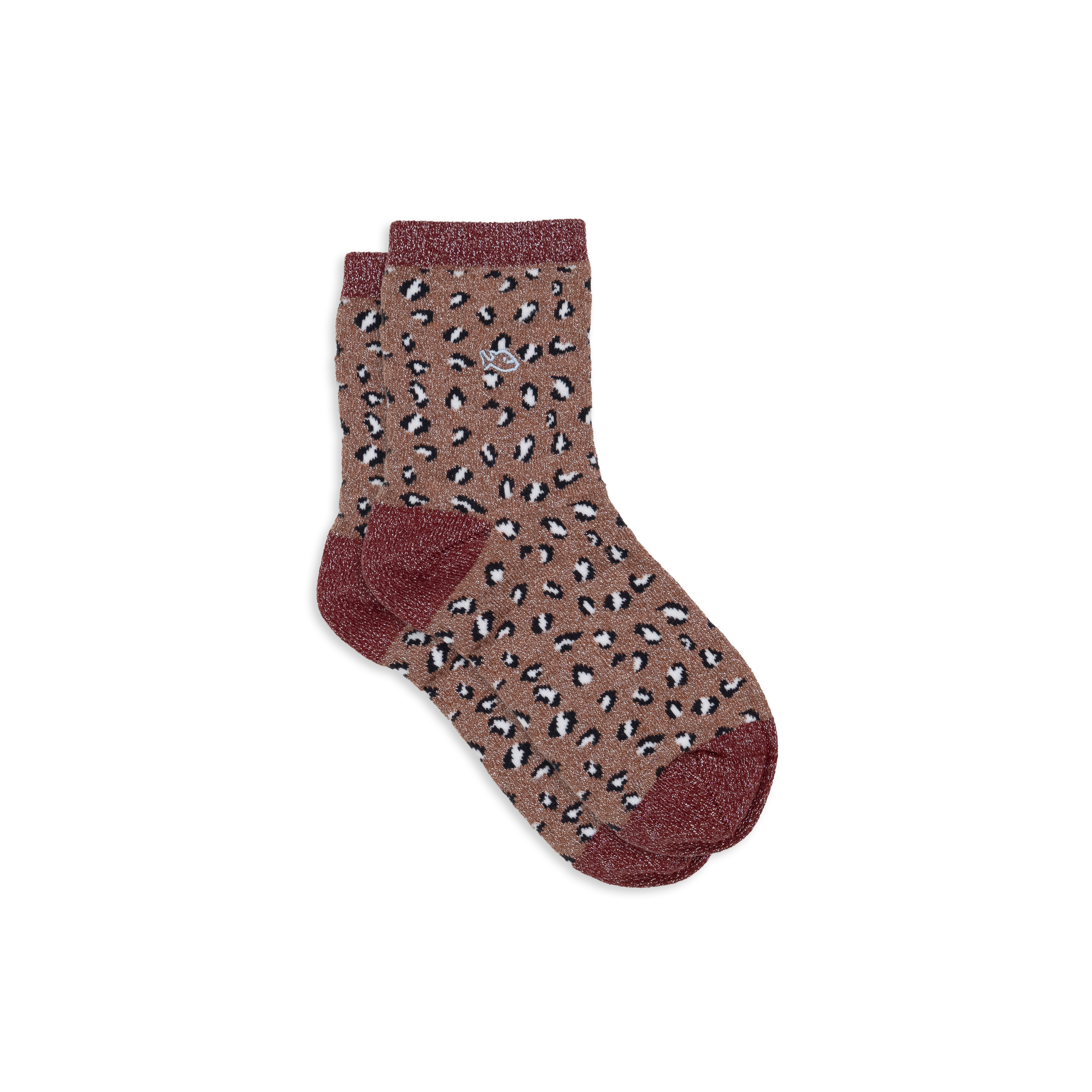 Chaussettes en coton peigné léopard BILLYBELT Marron