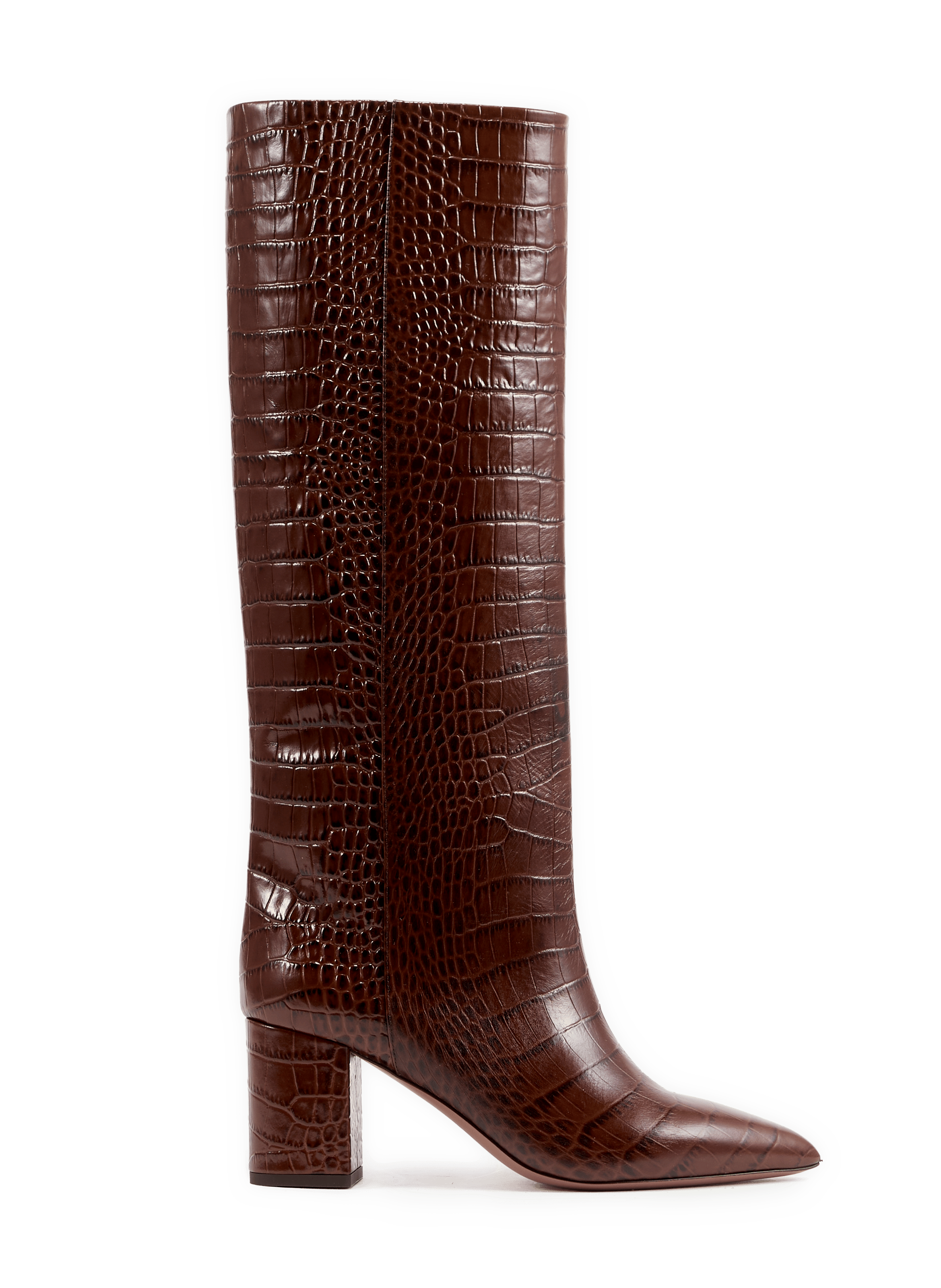 ANJA Stiefel aus Kalbsleder mit Krokodileffekt PARIS TEXAS Braun