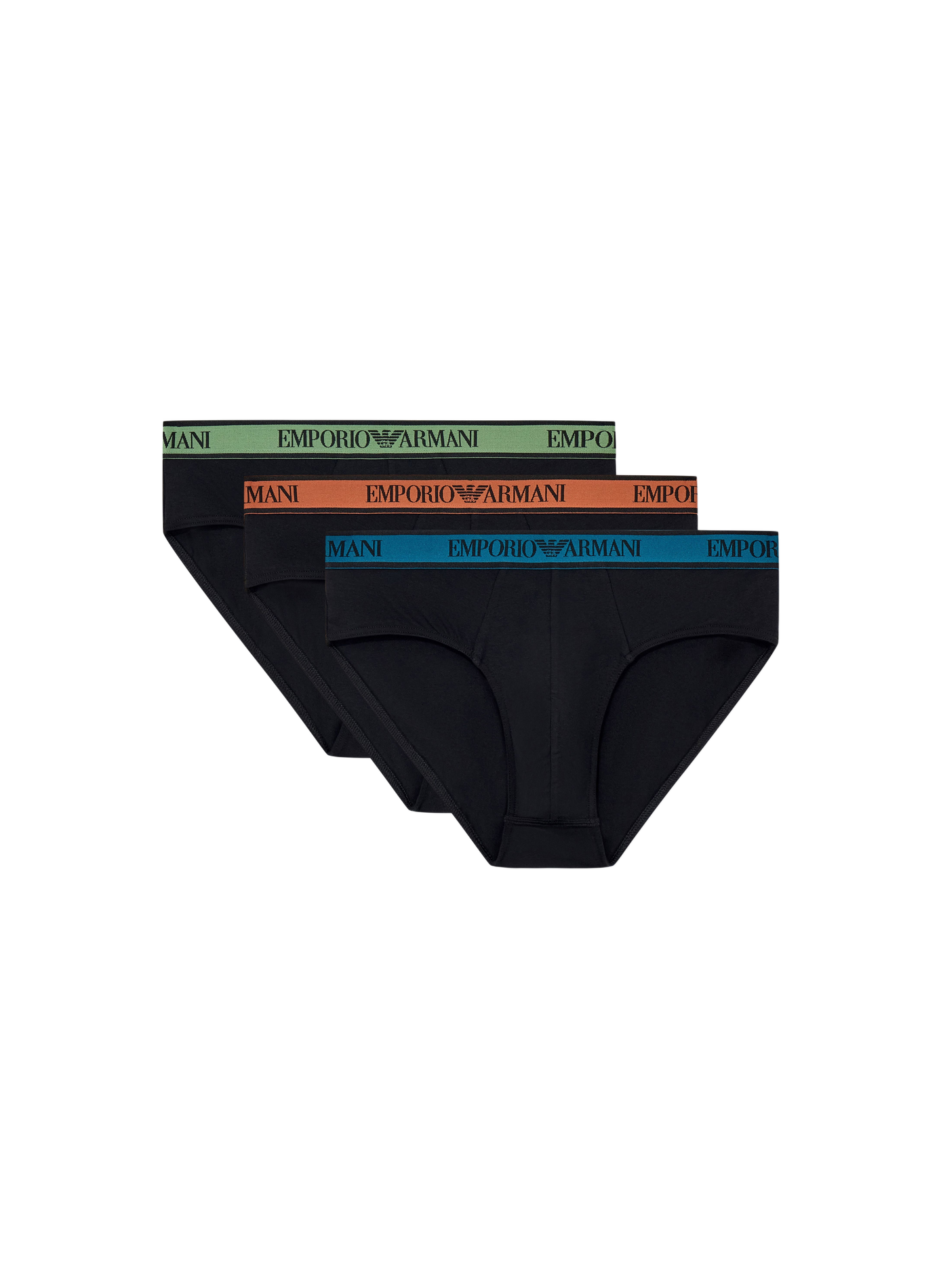Set of three cotton-blend briefs EMPORIO ARMANI Black