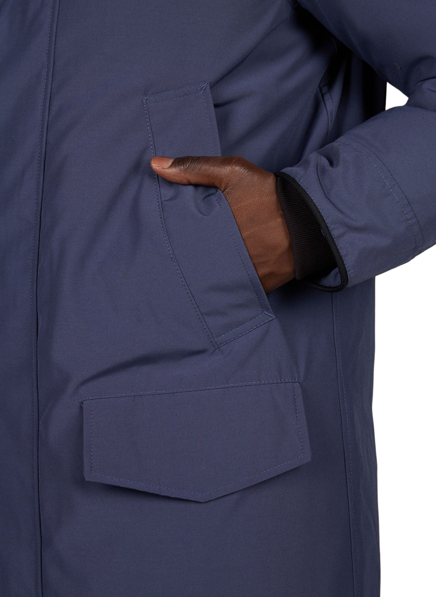Rechte parka met capuchon van katoen CANADA GOOSE Blauw