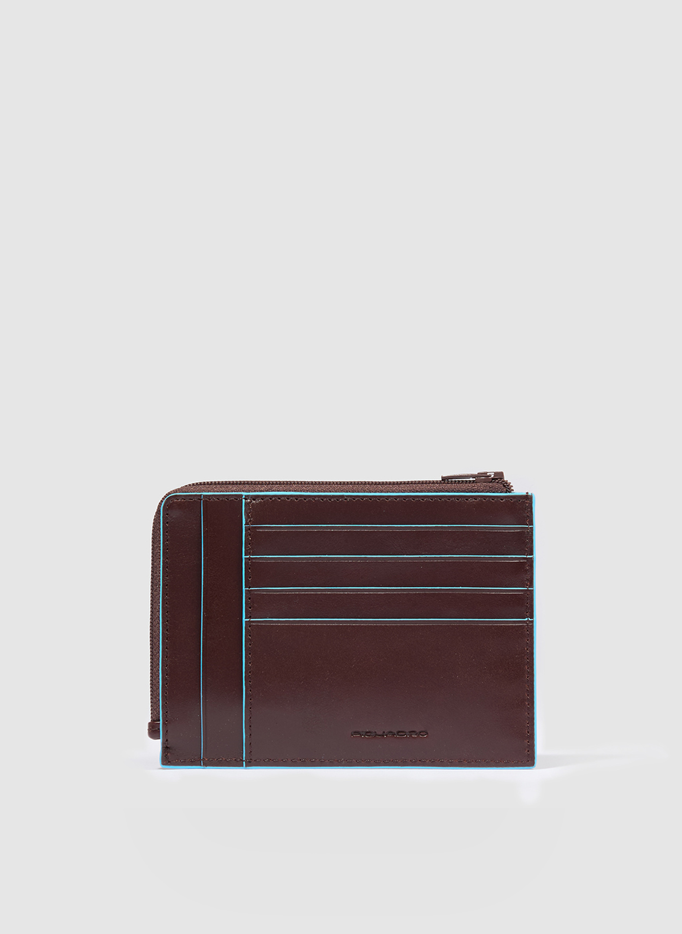 Portemonnee met ritssluiting voor heren met creditcardhouder. PIQUADRO Bruin