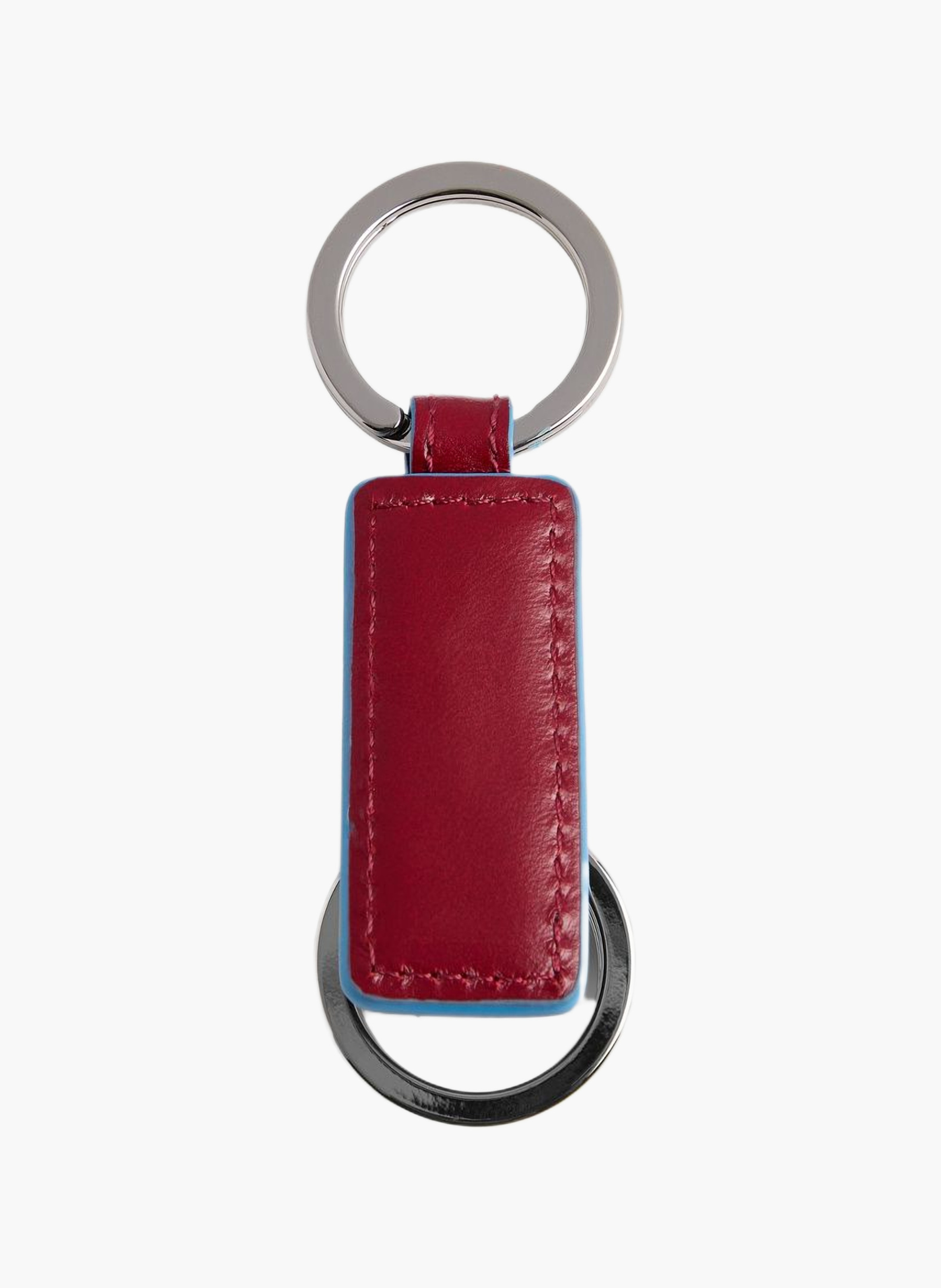 Sleutelhanger van leer met twee ringen PIQUADRO Rood