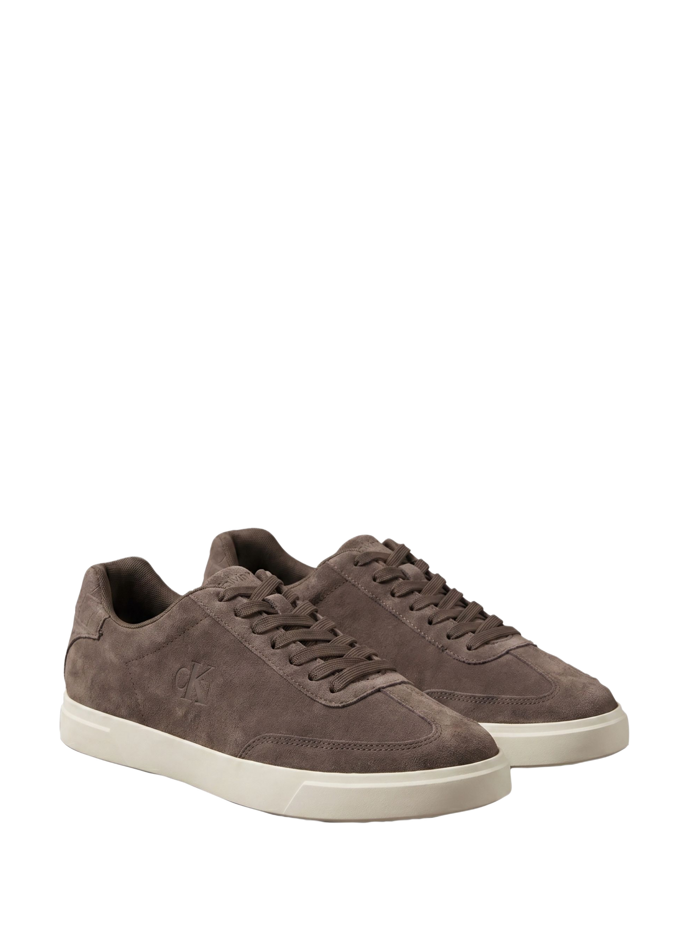 Zapatillas bajas de cuero gamuzado CALVIN KLEIN Marrón