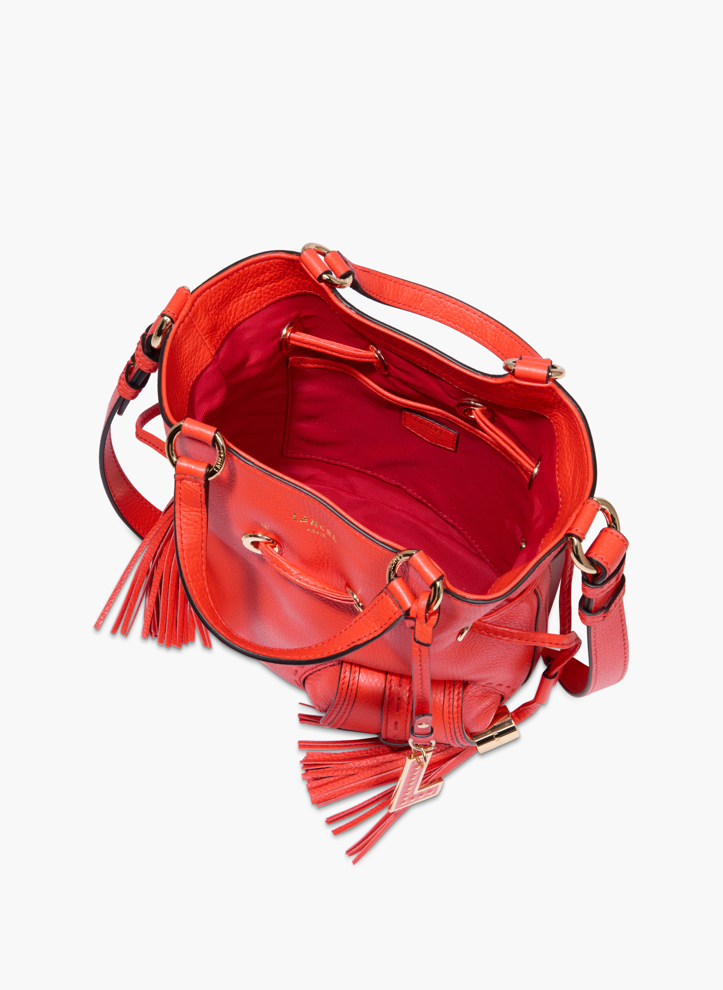 Handtas eerste flirt van Lancel in leer LANCEL Oranje