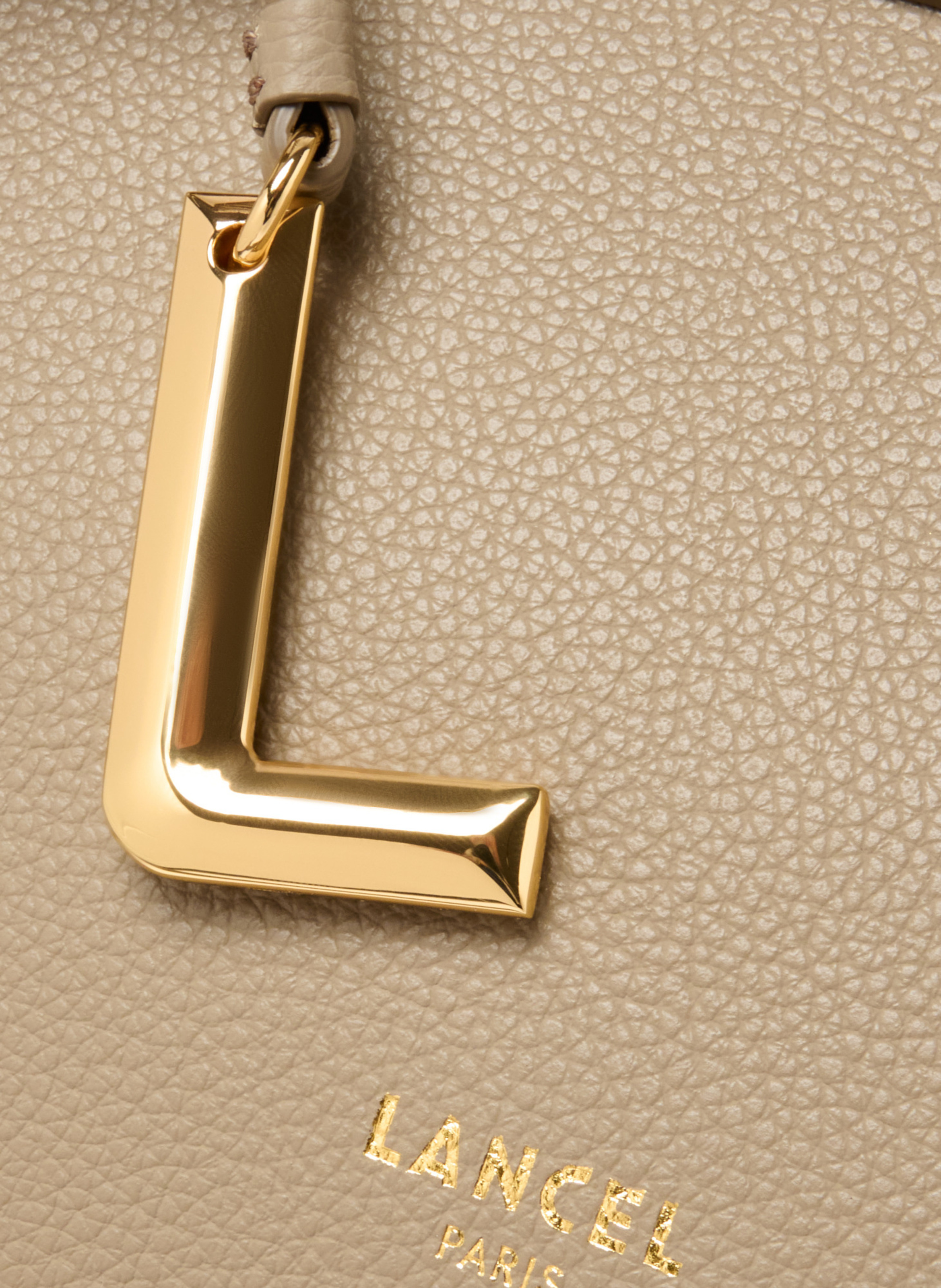 Mini sac zippé faubourg de lancel en cuir LANCEL Beige