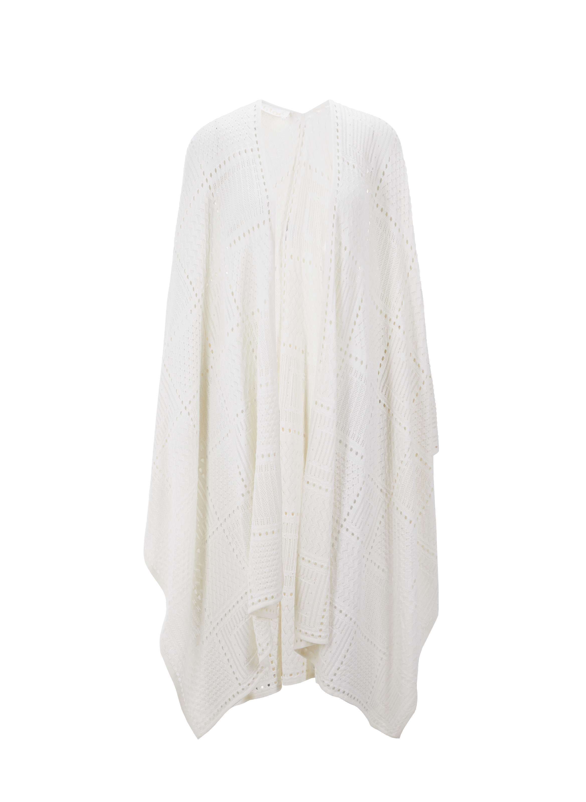 Poncho en laine mélangée