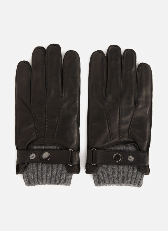 MONSIEUR CHARLI Leather gloves  Grey