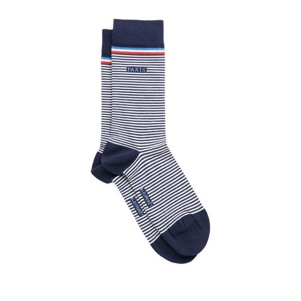 Bleuforêt So Striped Cotton Socks In Blue