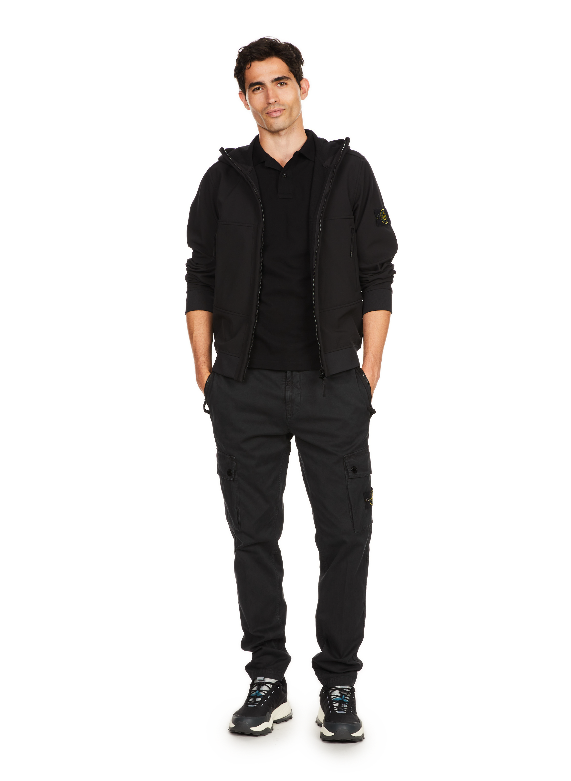 Polo uni coupe slim fit en coton STONE ISLAND Noir