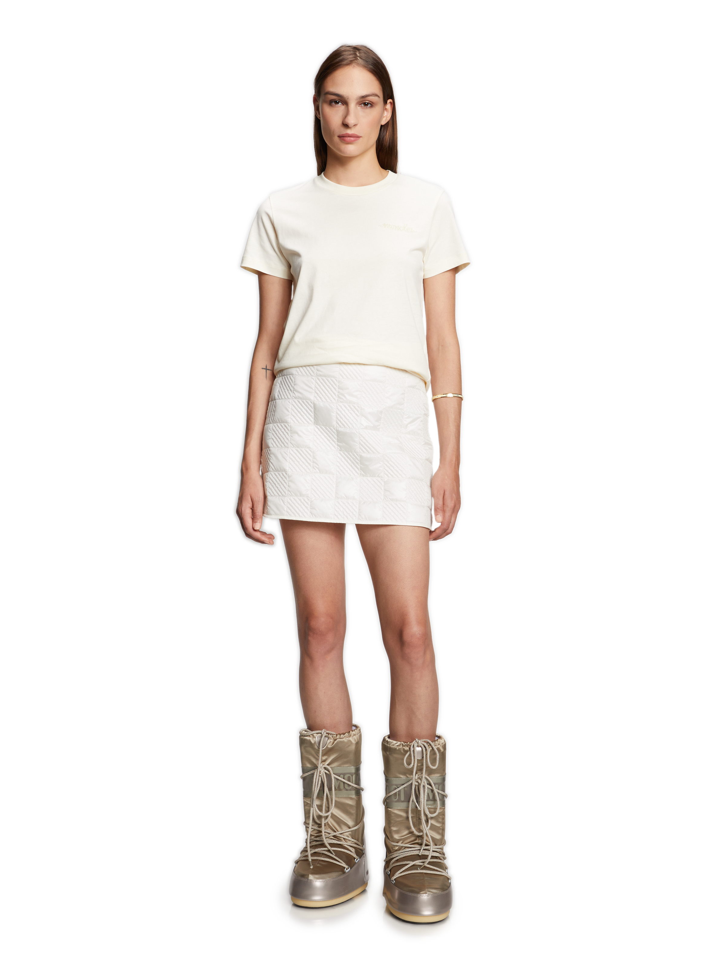 Cotton T-shirt MONCLER Beige