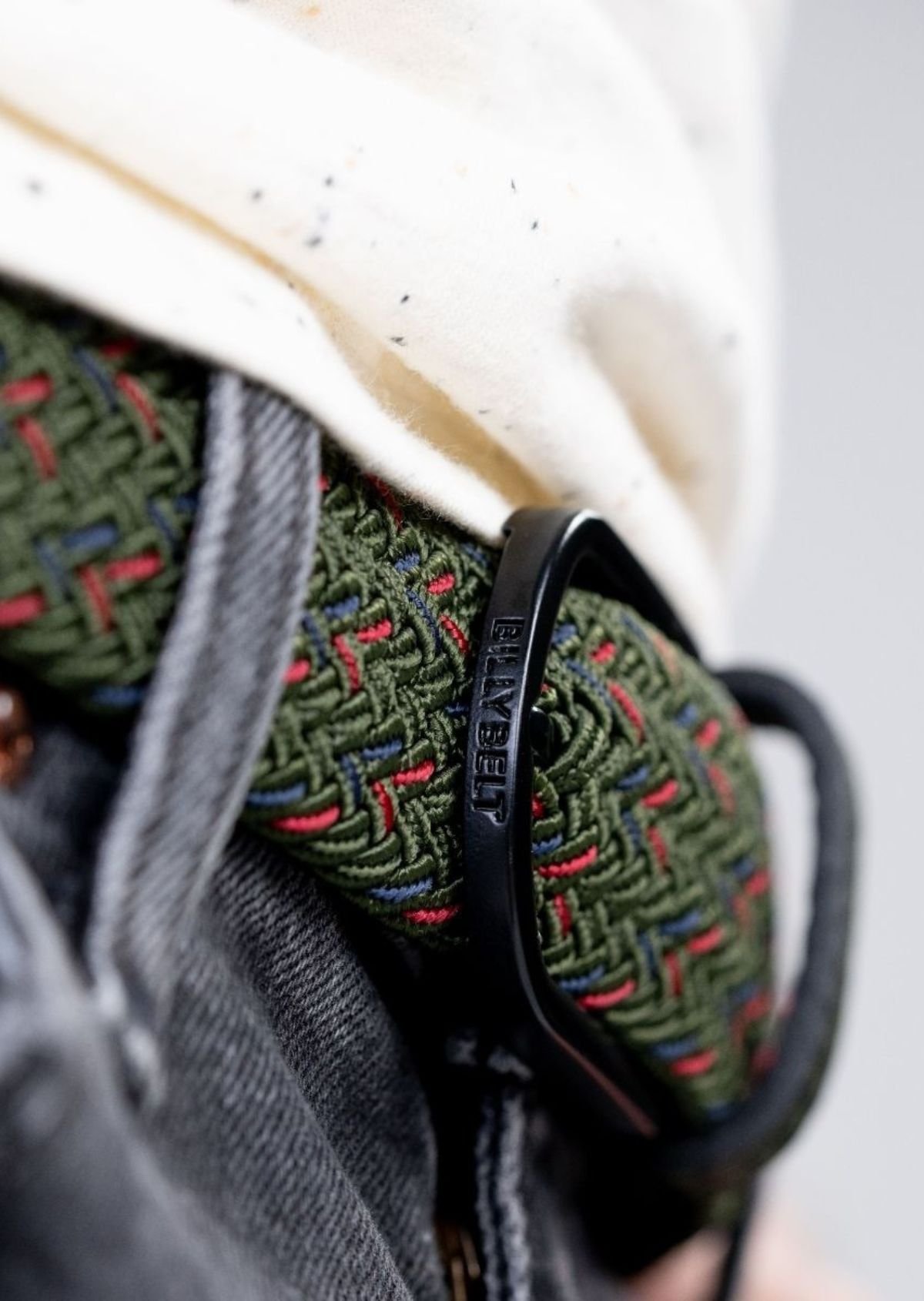 Ceinture tressée élastique multicolore BILLYBELT Vert