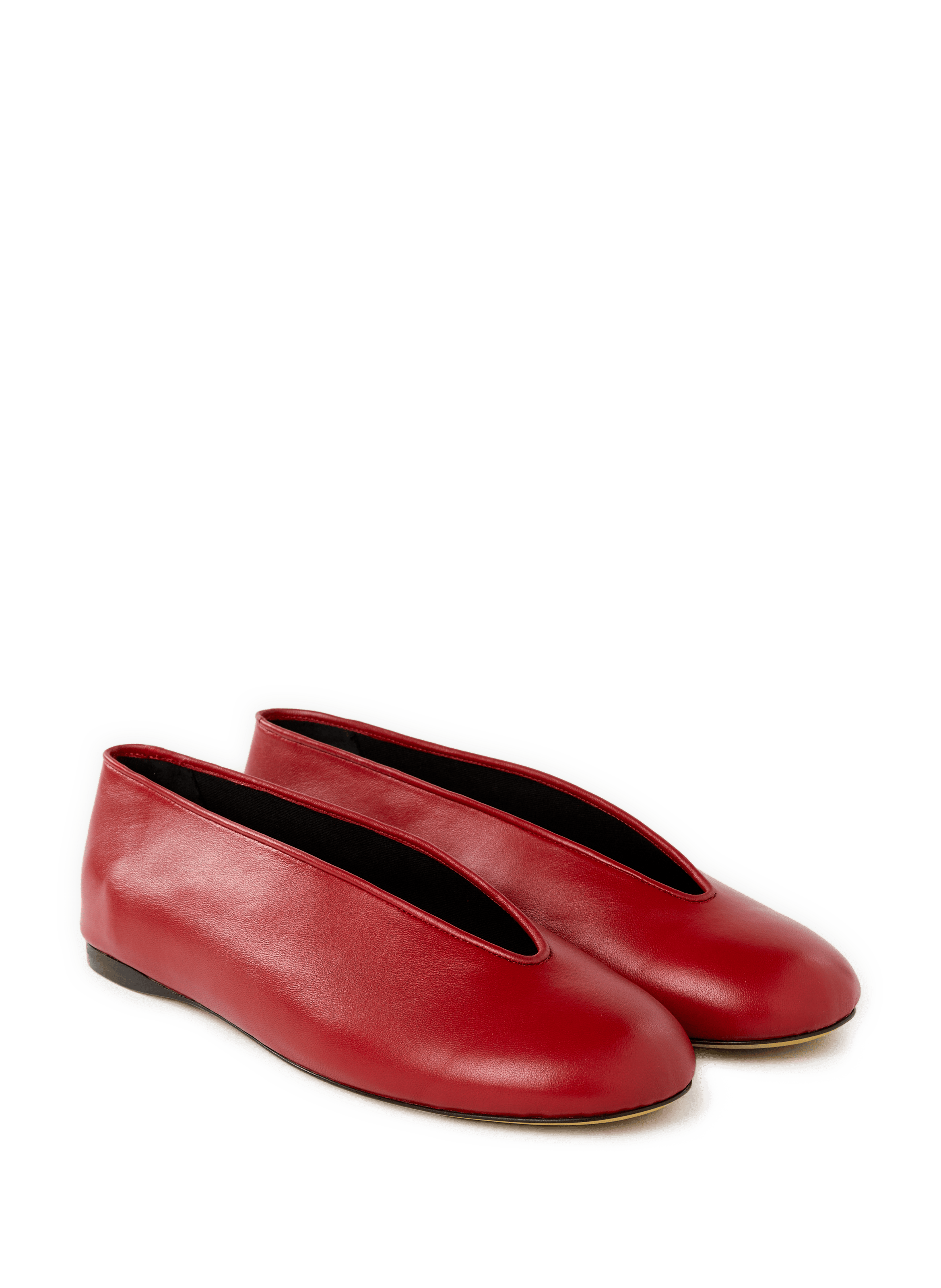 Sheepskin leather ballet flats MOSCHINO Red