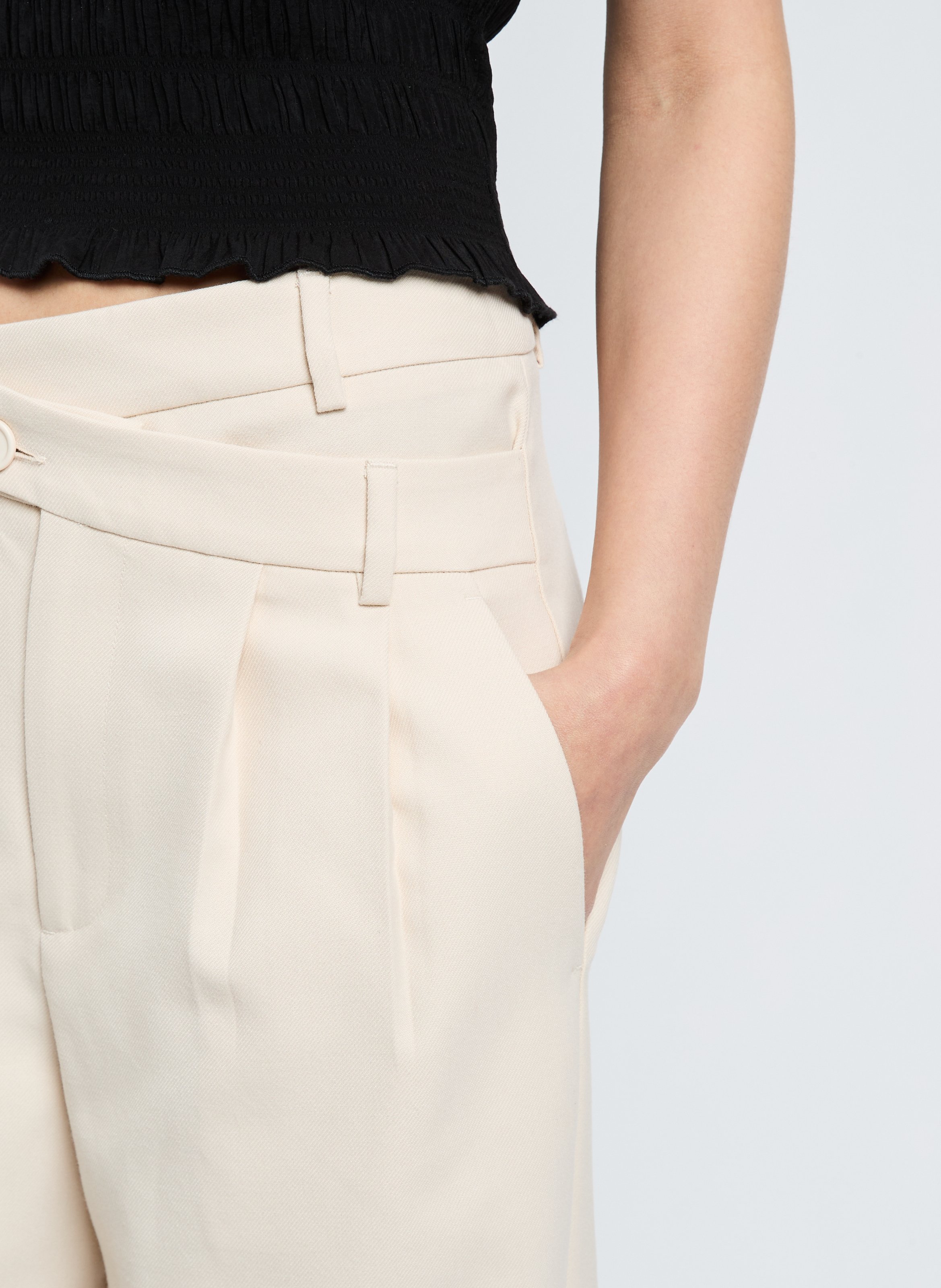 Pantalon large taille haute Ucros SAISON 1865 Beige