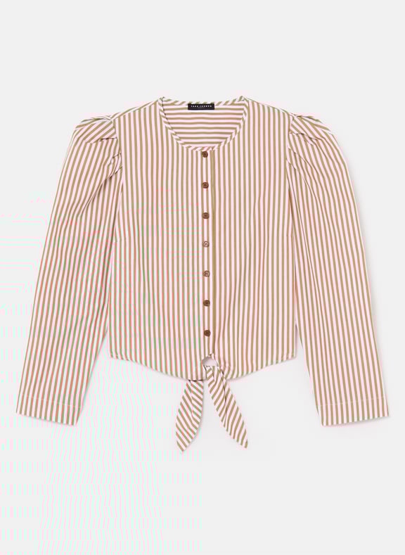 Chemise courte rayures - cleo Marron by TARA JARMON TARA JARMON Chemise courte rayures - cleo Marron