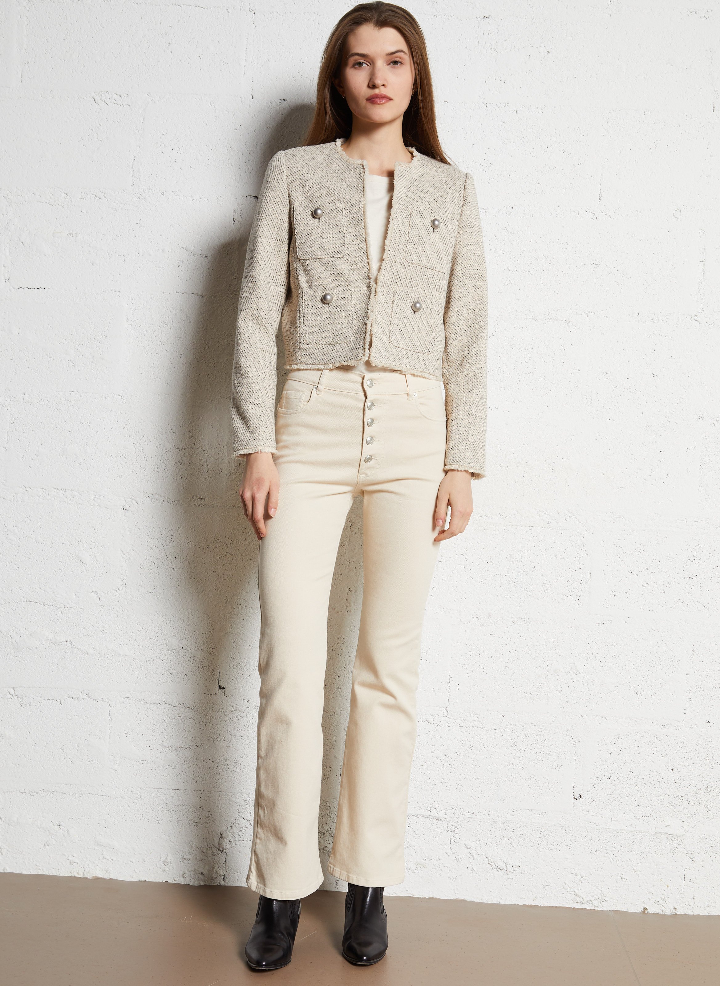 Jean flare à braguette boutonnée jodie IKKS Blanc