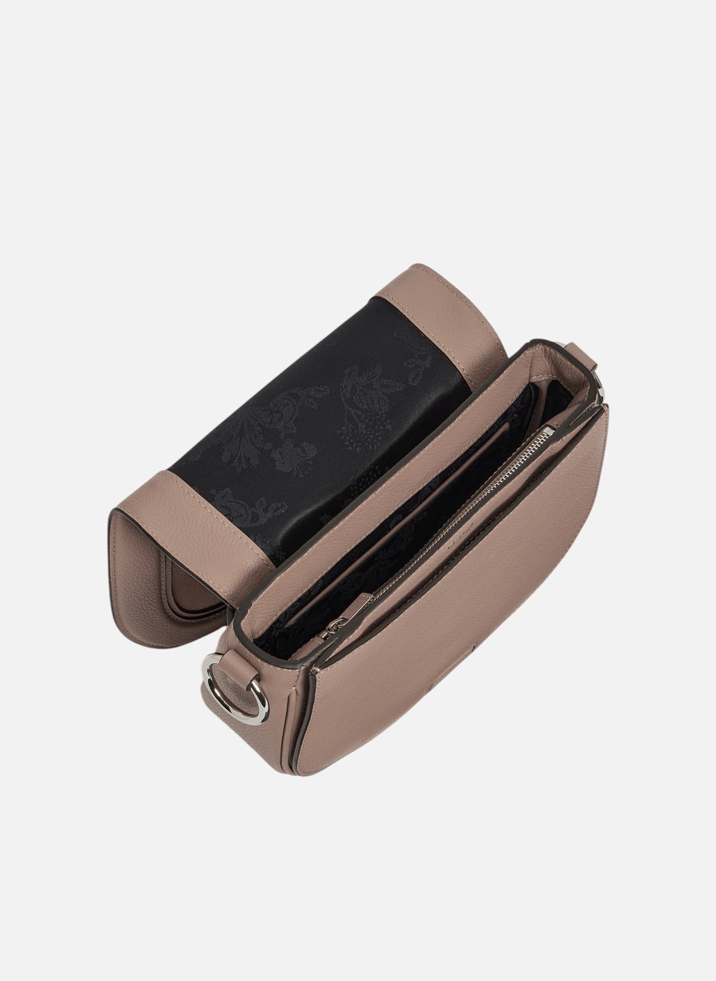 Sac bandoulière moyen modèle ella en cuir grainé et nubuck LE TANNEUR Gris