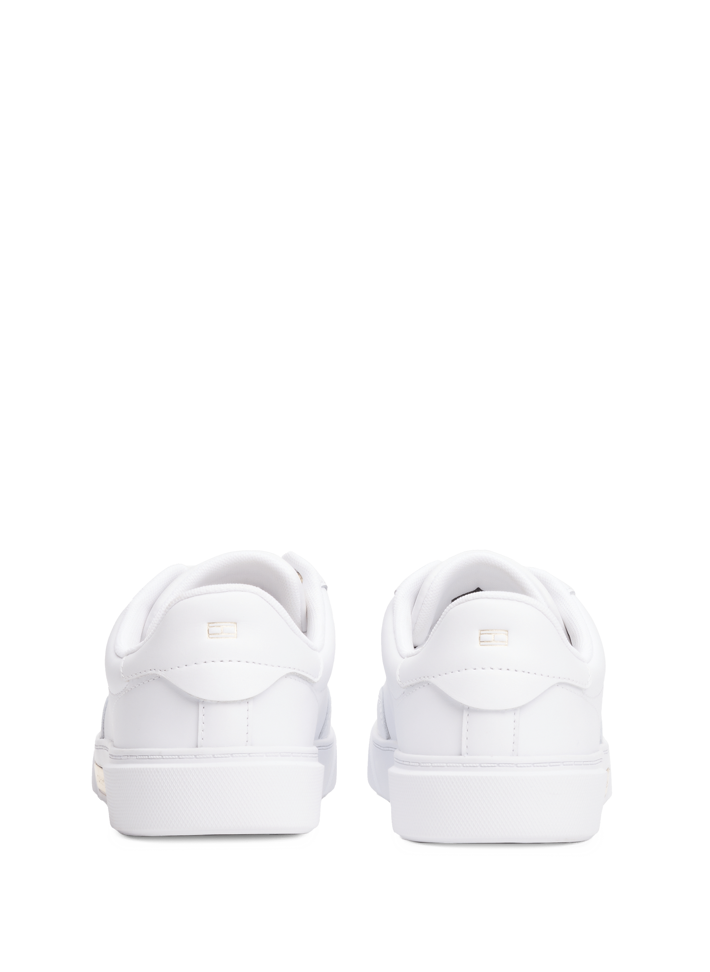 Baskets courtes en cuir  TOMMY HILFIGER Blanc