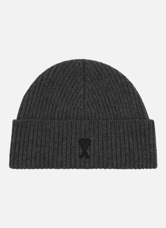 Bonnet ami de coeur en laine unisexe Gris by AMI PARIS AMI PARIS Bonnet ami de coeur en laine unisexe Gris
