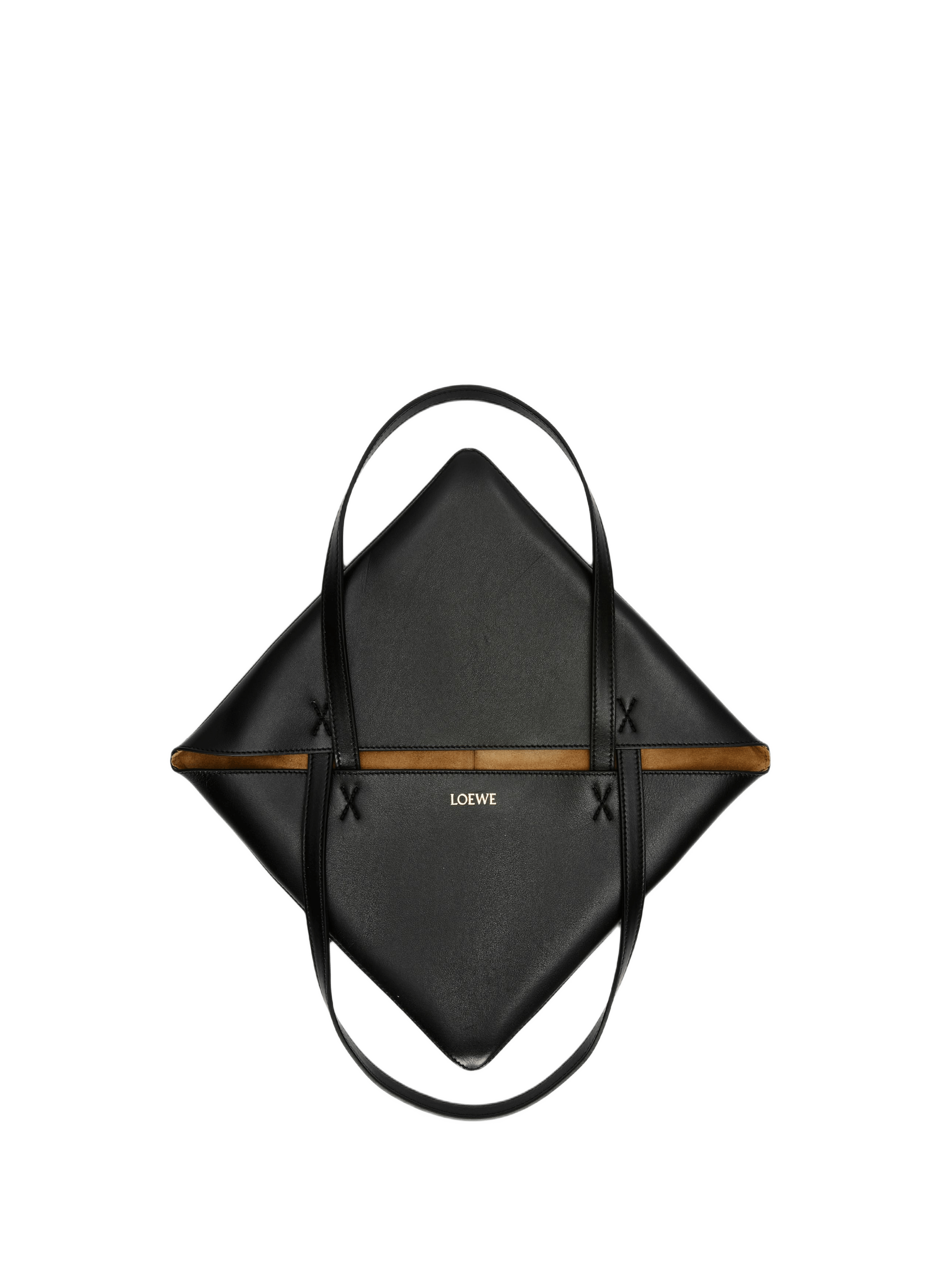 Medium Puzzle Fold leather tote in shiny calfskin LOEWE Black