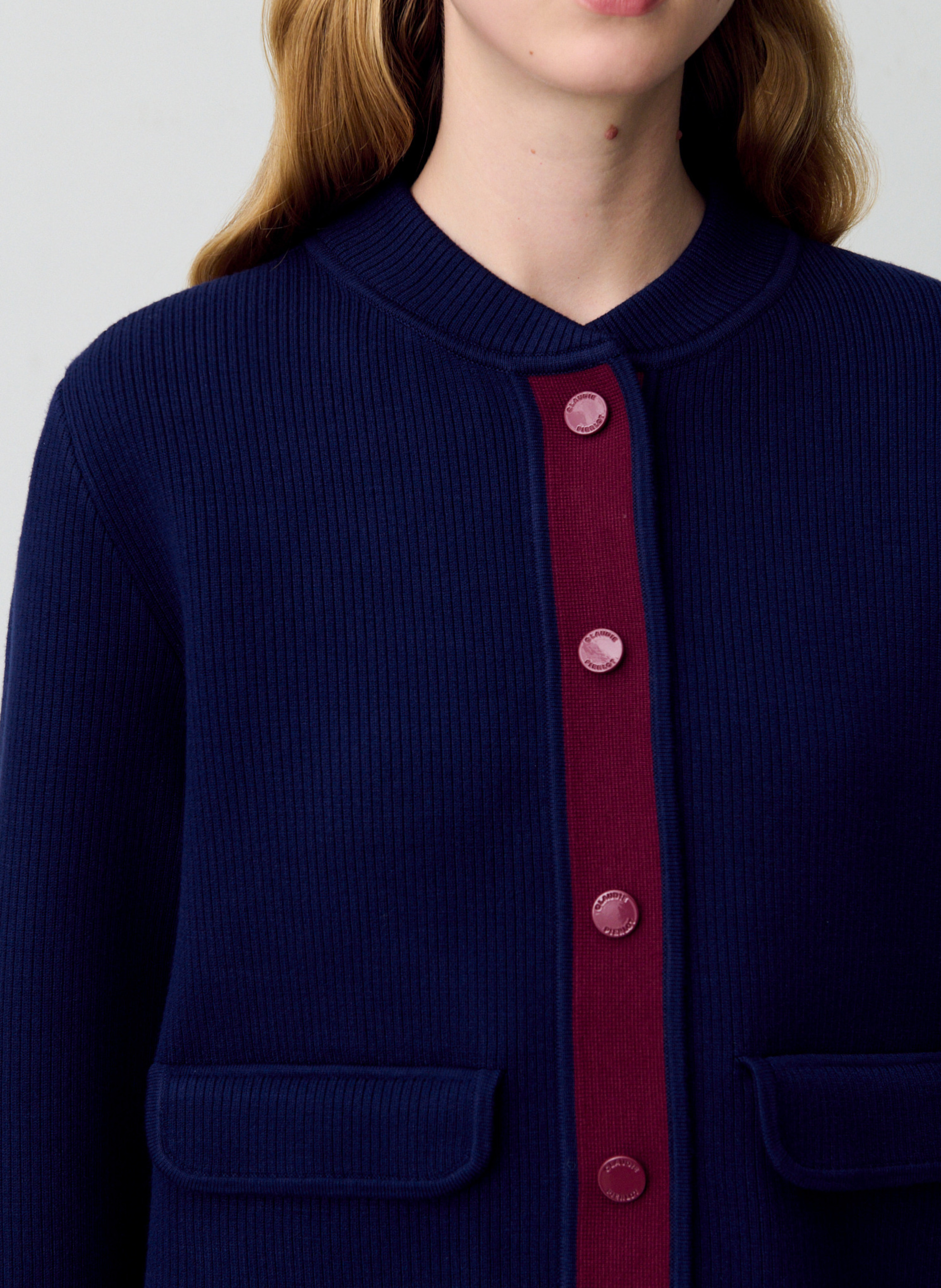 Cardigan col teddy bicolore CLAUDIE PIERLOT Multicolore