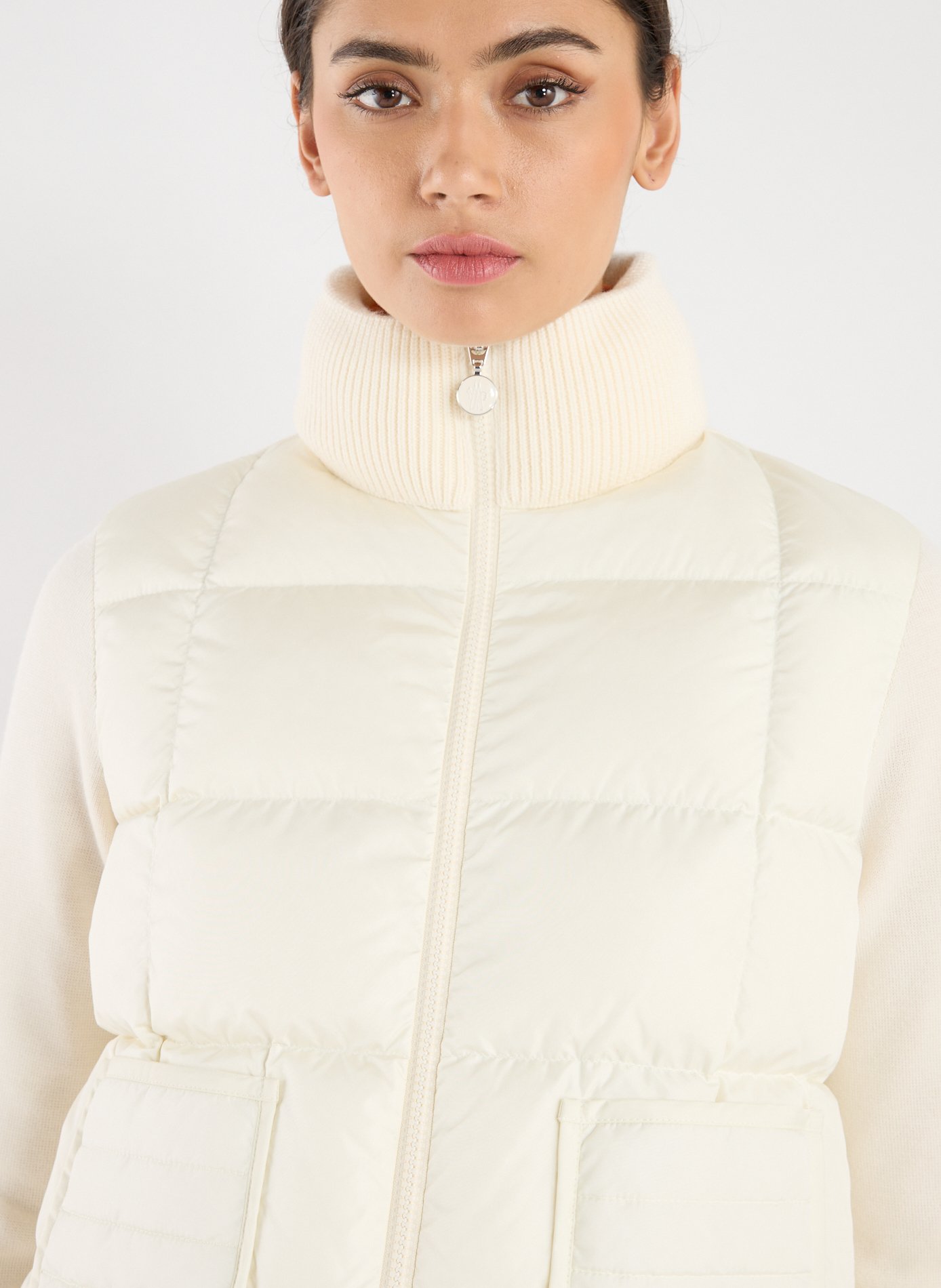 Bi-material blazer jacket MONCLER White