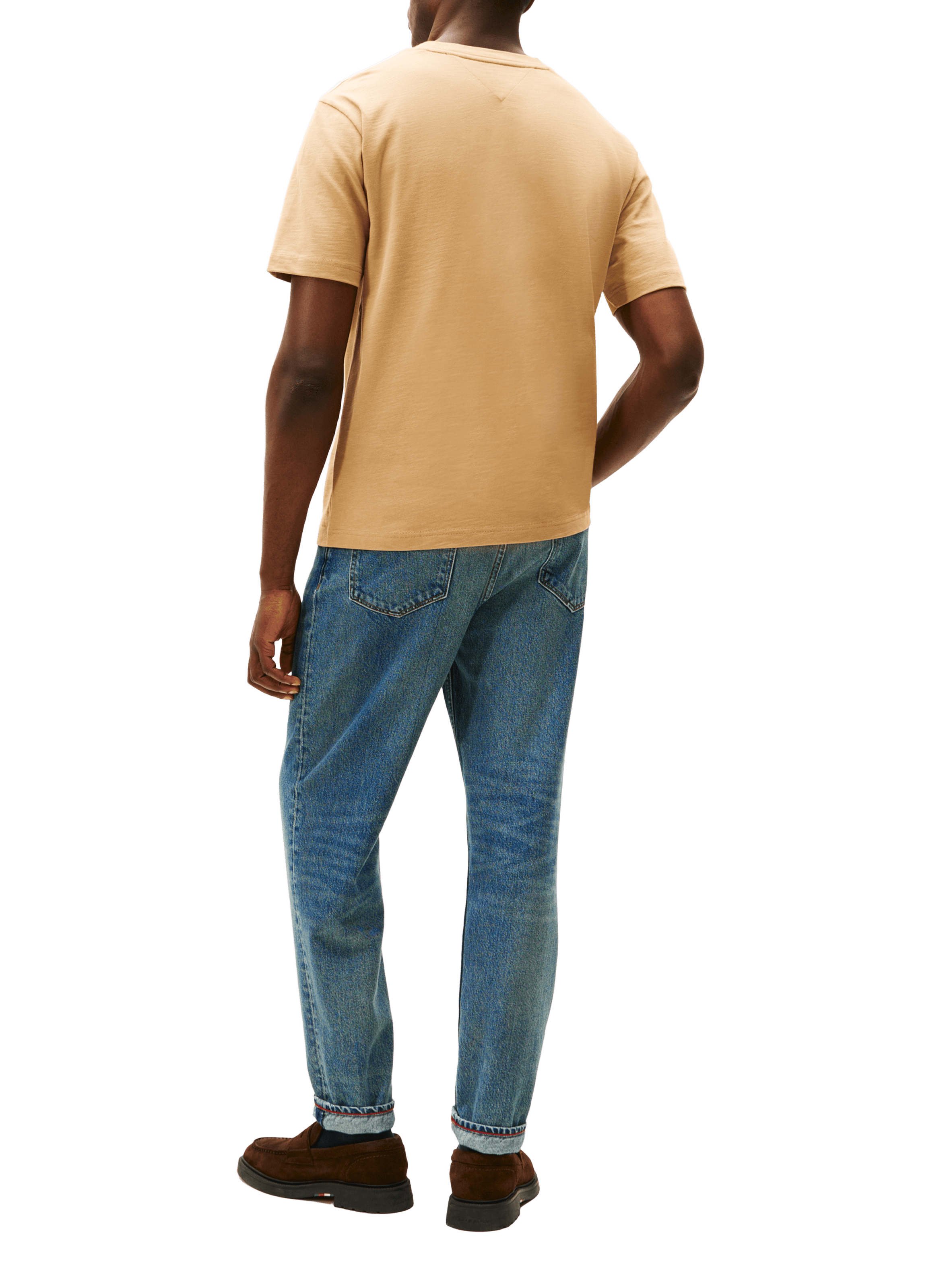 Cotton round-neck T-shirt TOMMY HILFIGER Brown