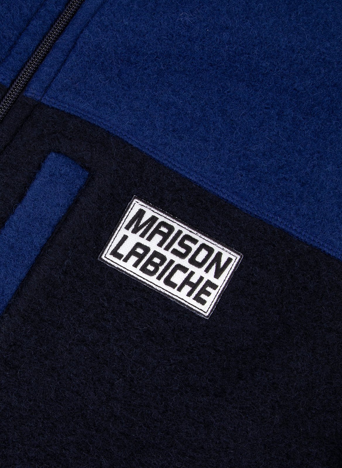 Polaire droite en laine mélangée MAISON LABICHE Bleu