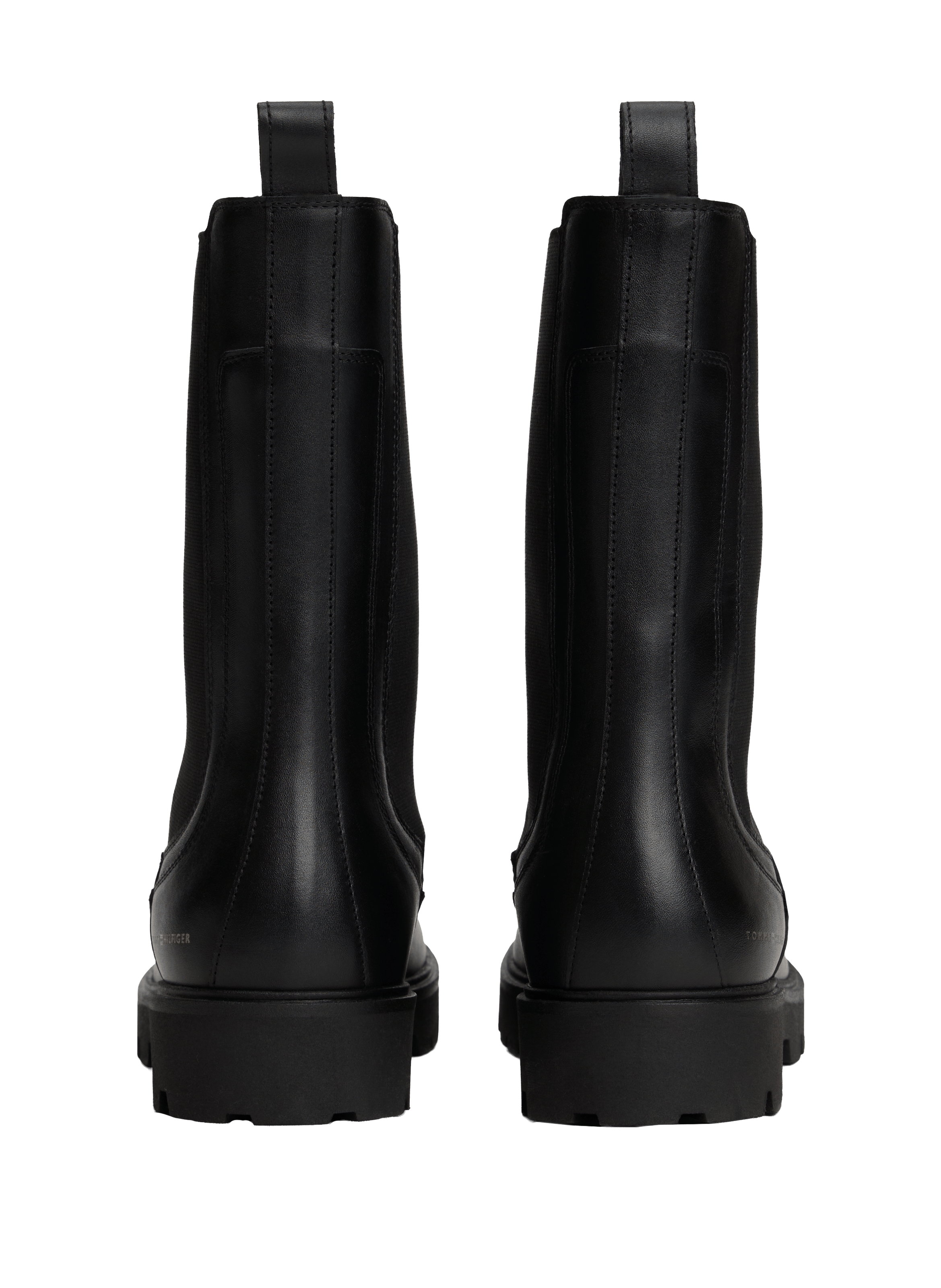 Bottines bout rond en cuir TOMMY HILFIGER Noir