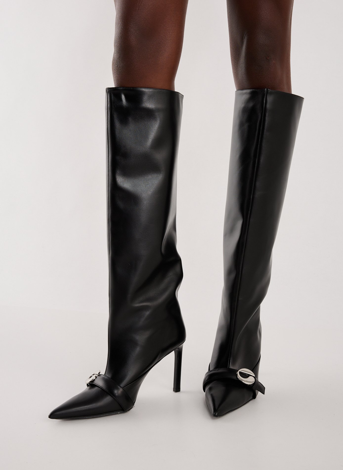 High heel stiletto leather boots COPERNI Black