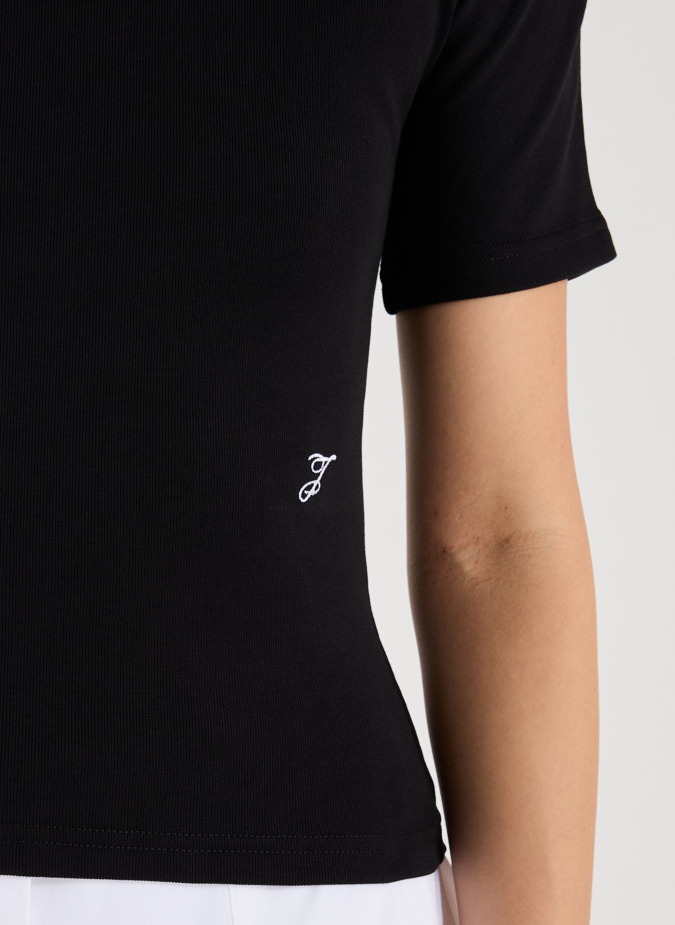 T-shirt cintré en coton Noir