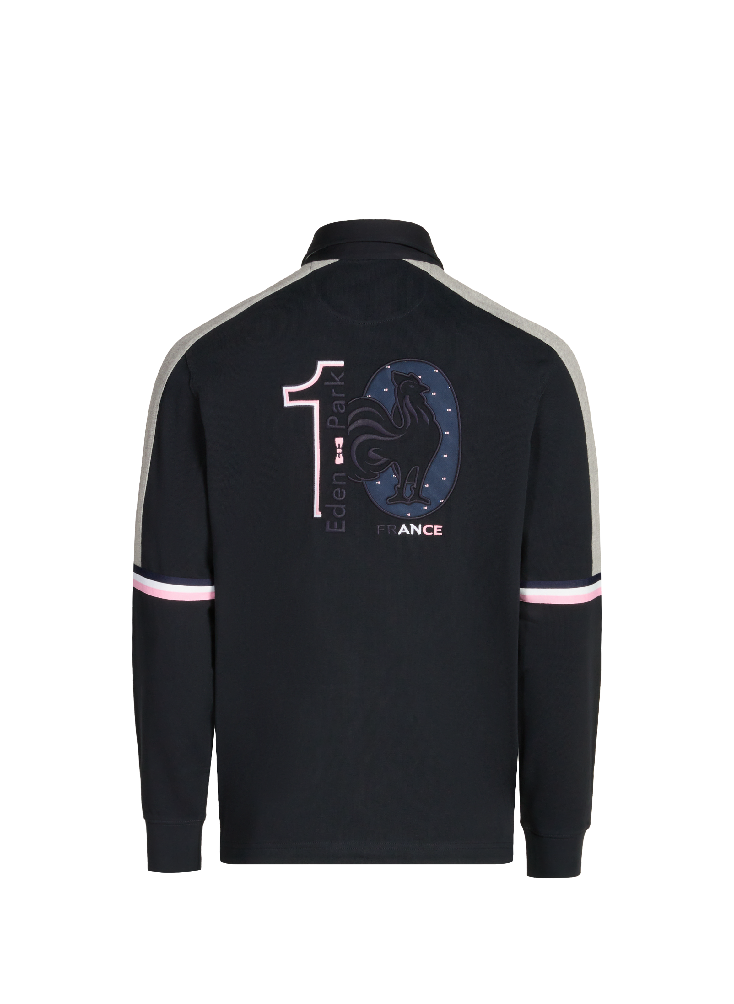 Long-sleeved polo neck cotton T-shirt EDEN PARK Blue