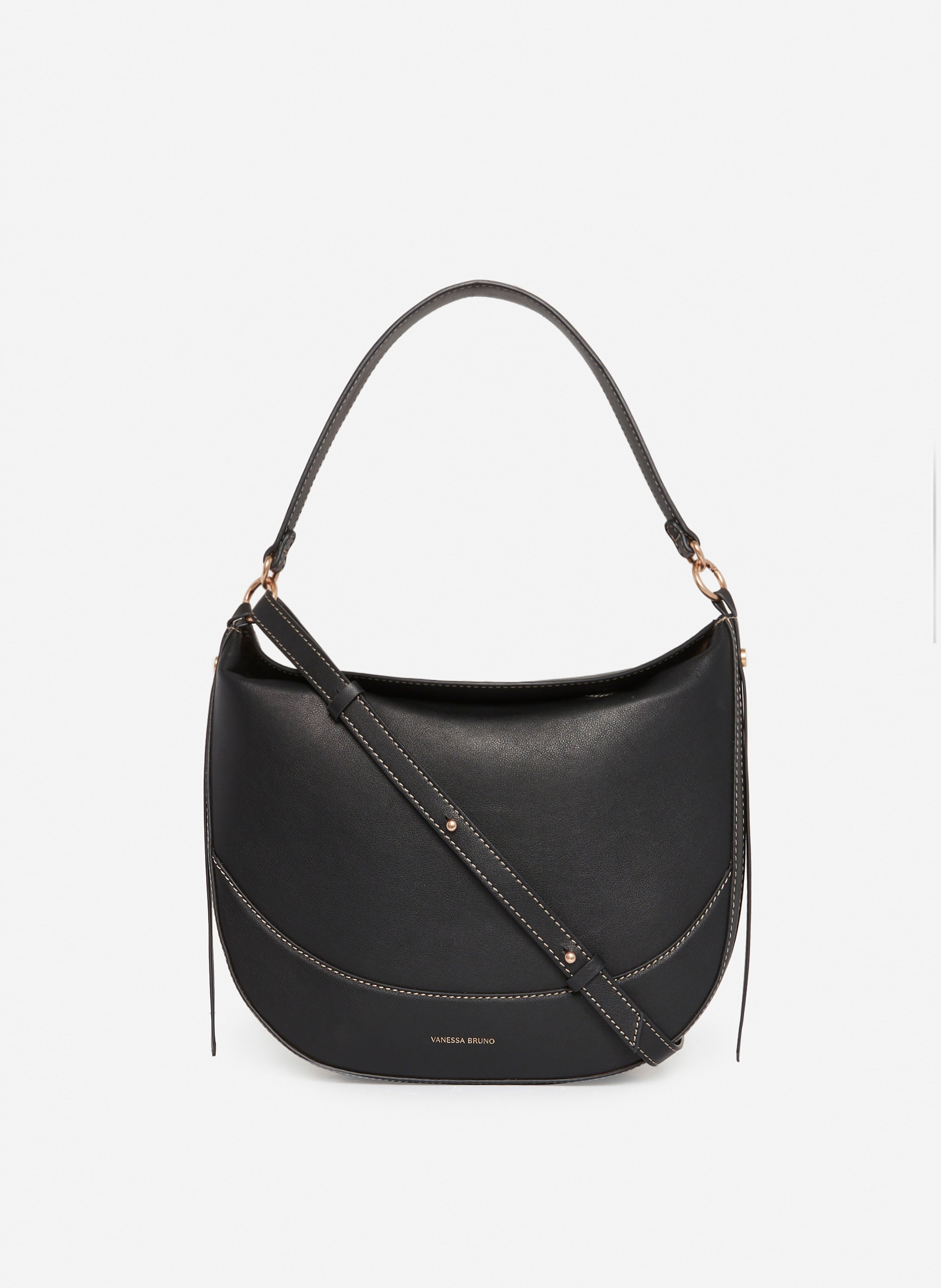 VANESSA BRUNO Grand sac daily en cuir Noir