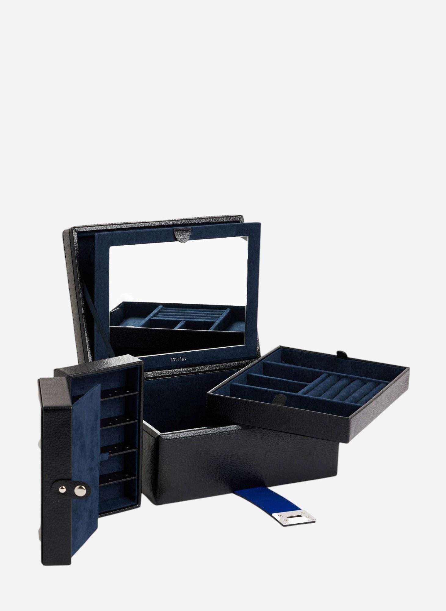 Boîte à bijoux moyen modèle en cuir LE TANNEUR Noir