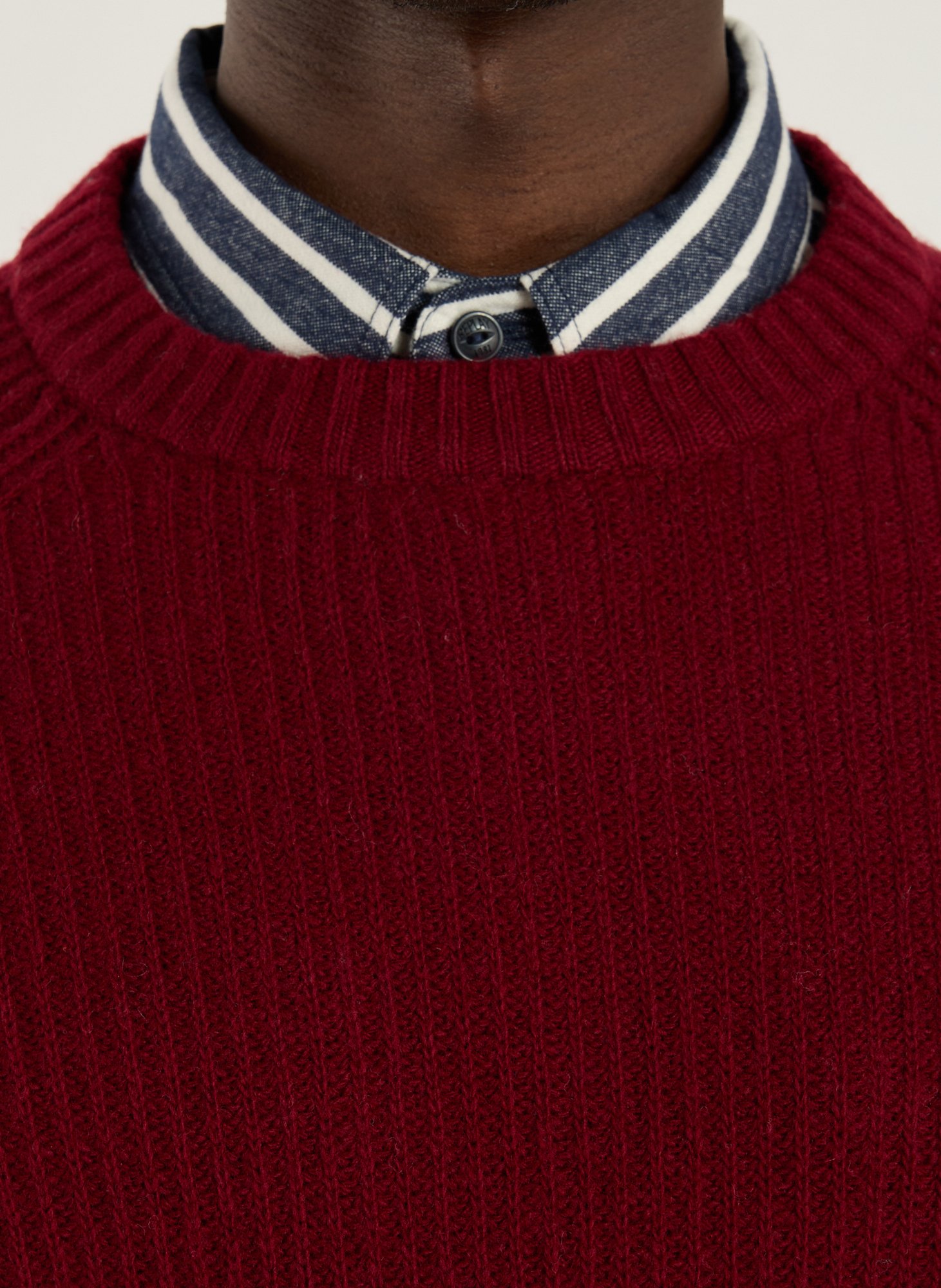 Straight ribbed knit cotton blend sweater TIMBERLAND Red