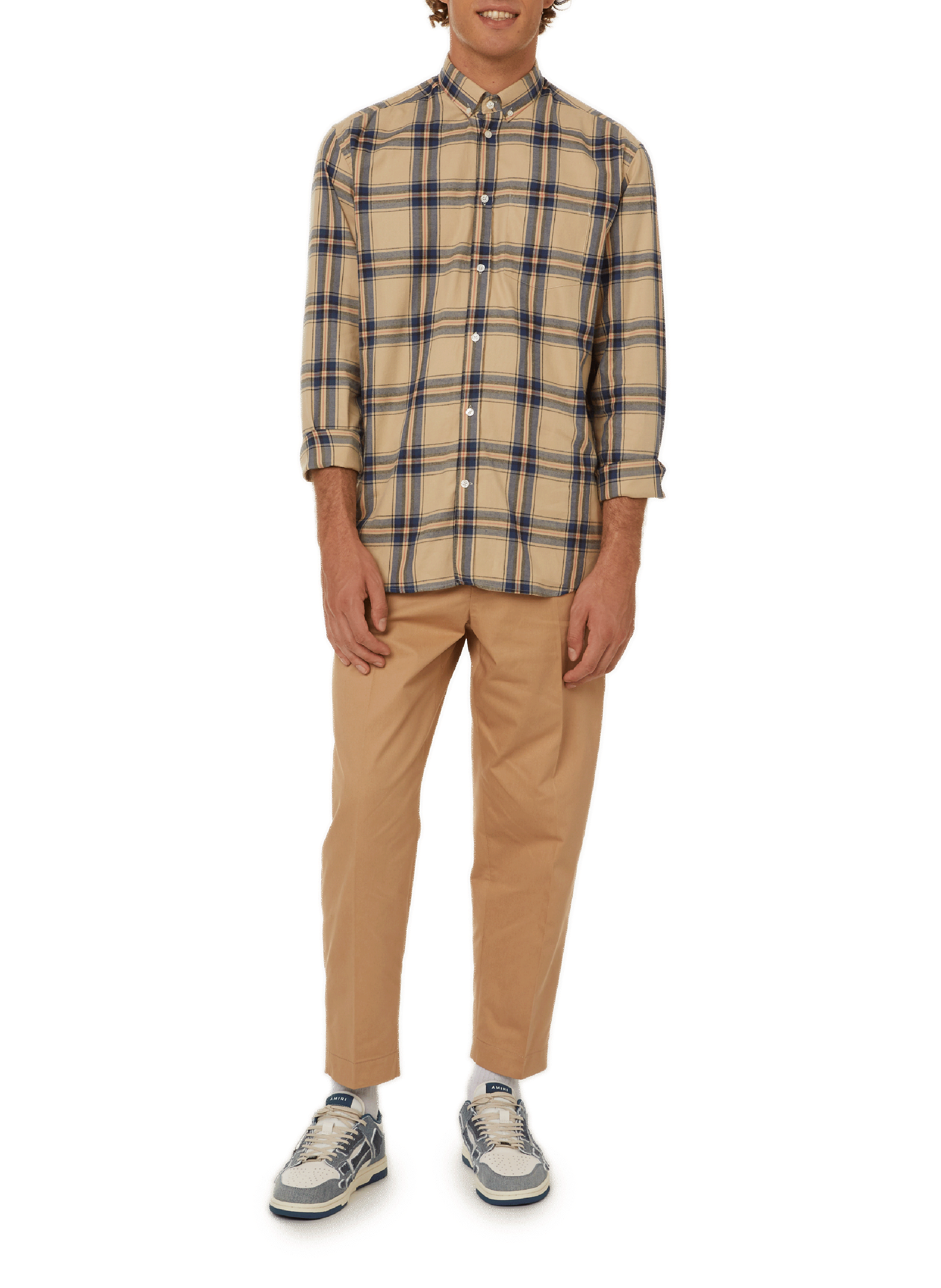 Chemise à carreaux en coton AU PRINTEMPS PARIS Vert