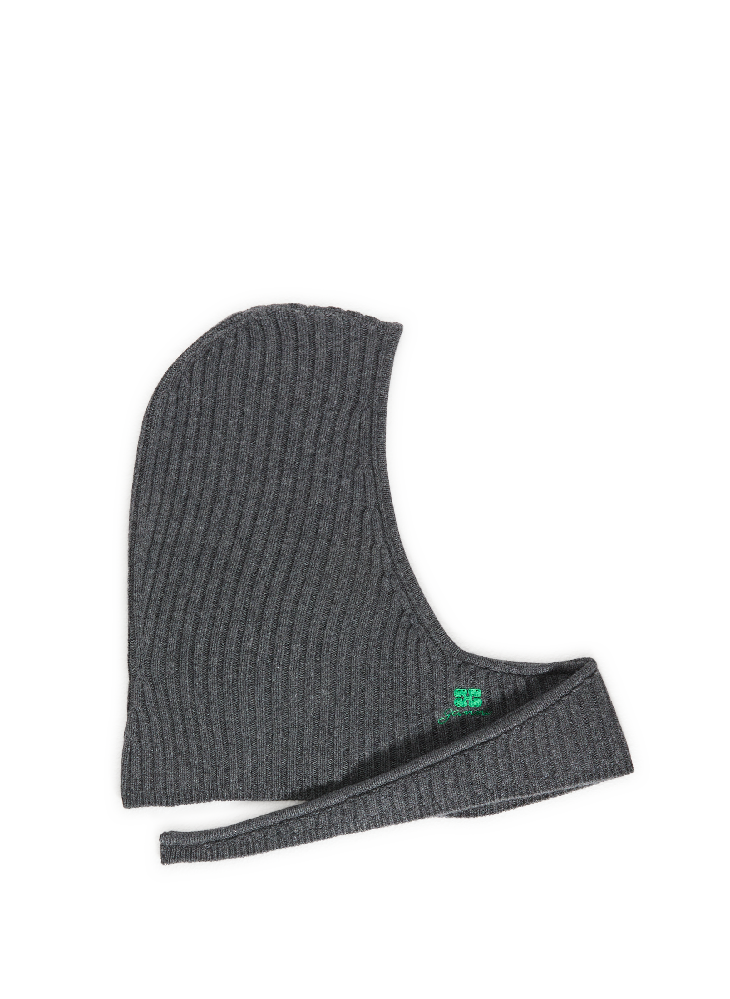 GANNI Mixed wool balaclava Grey