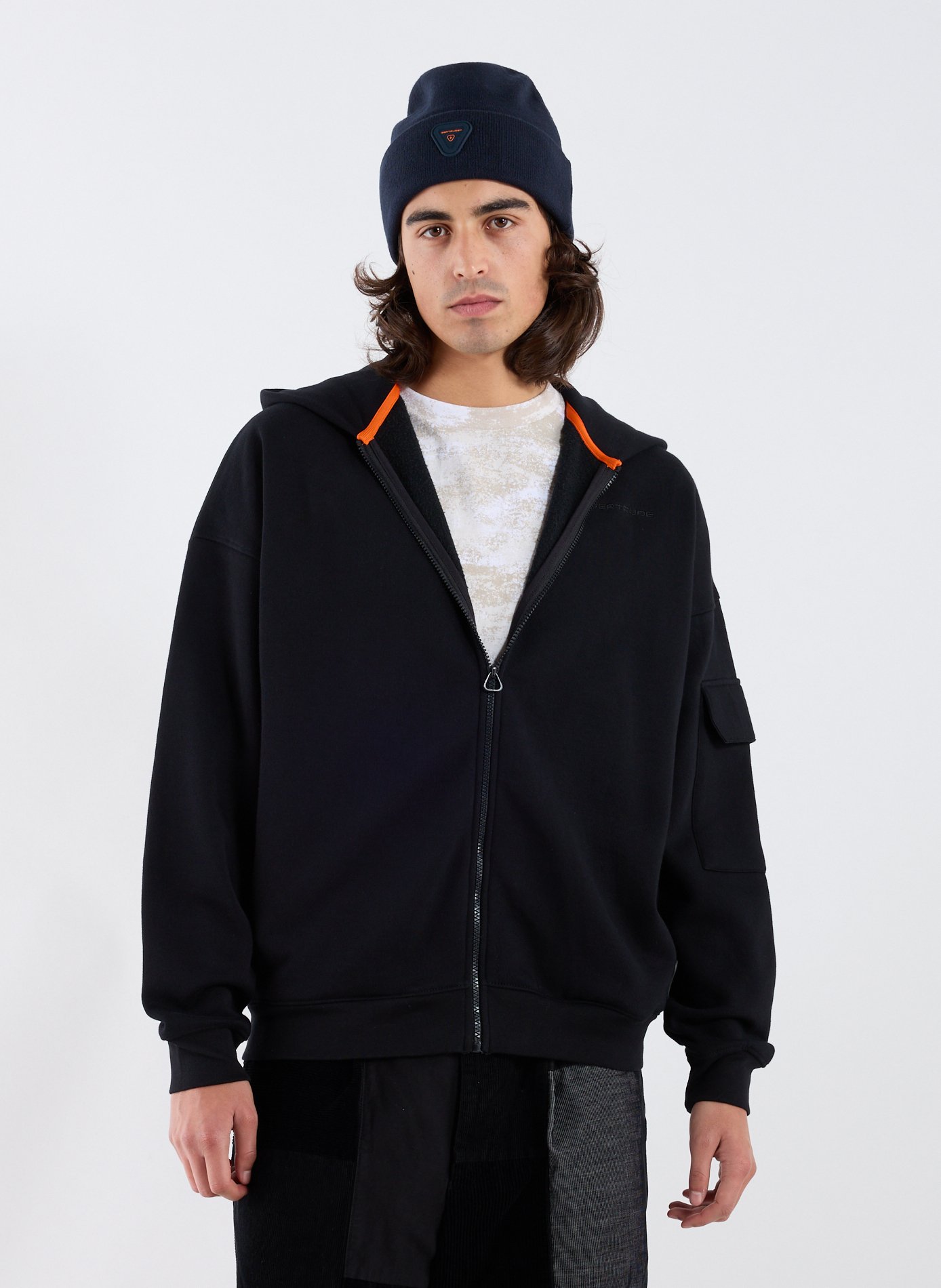 Zip-up hoodie in blended cotton GERTRUDE ET GASTON Blue