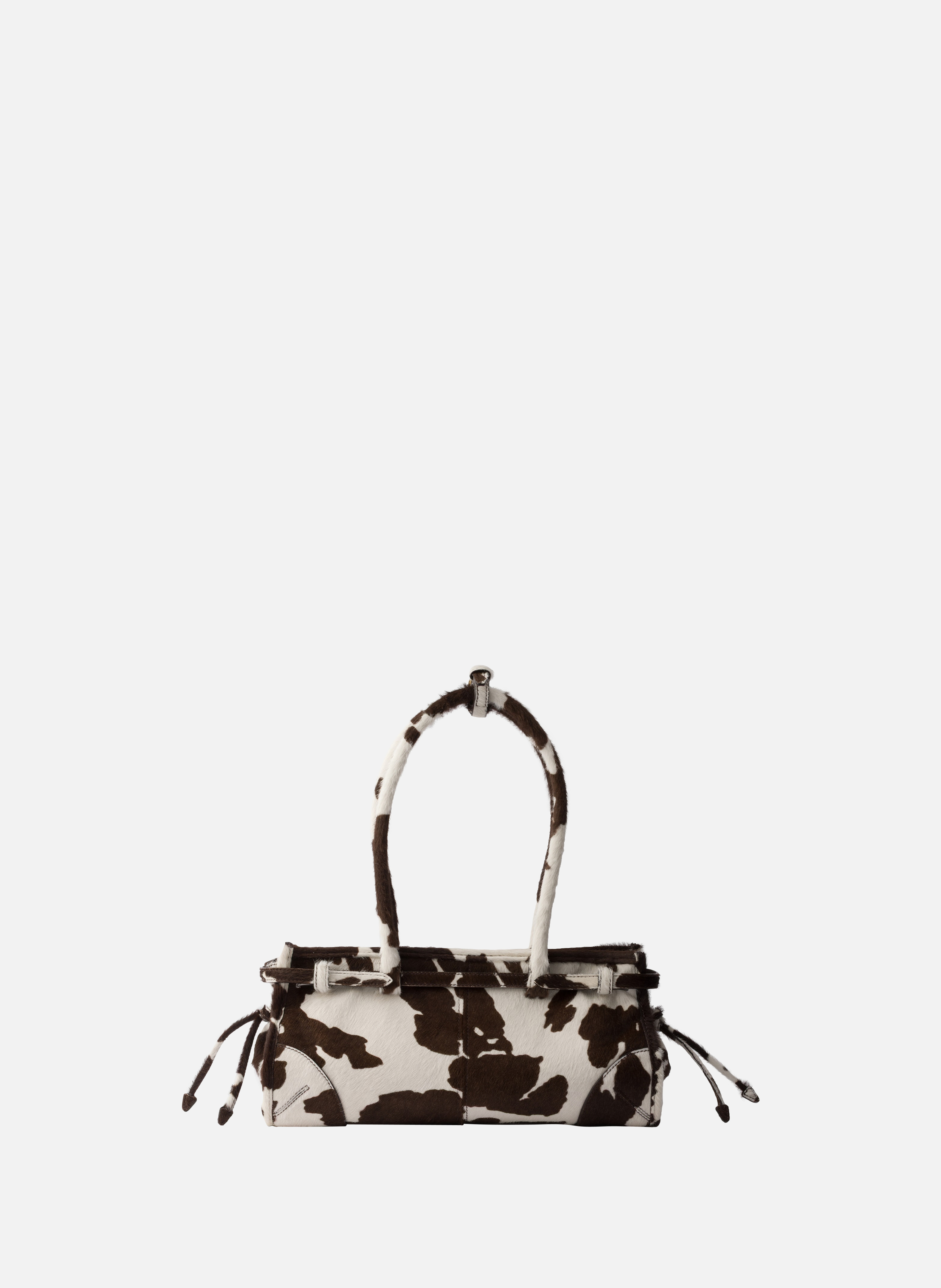 Sac à main prada bonnie en cuir imprimé de taille PRADA Blanc