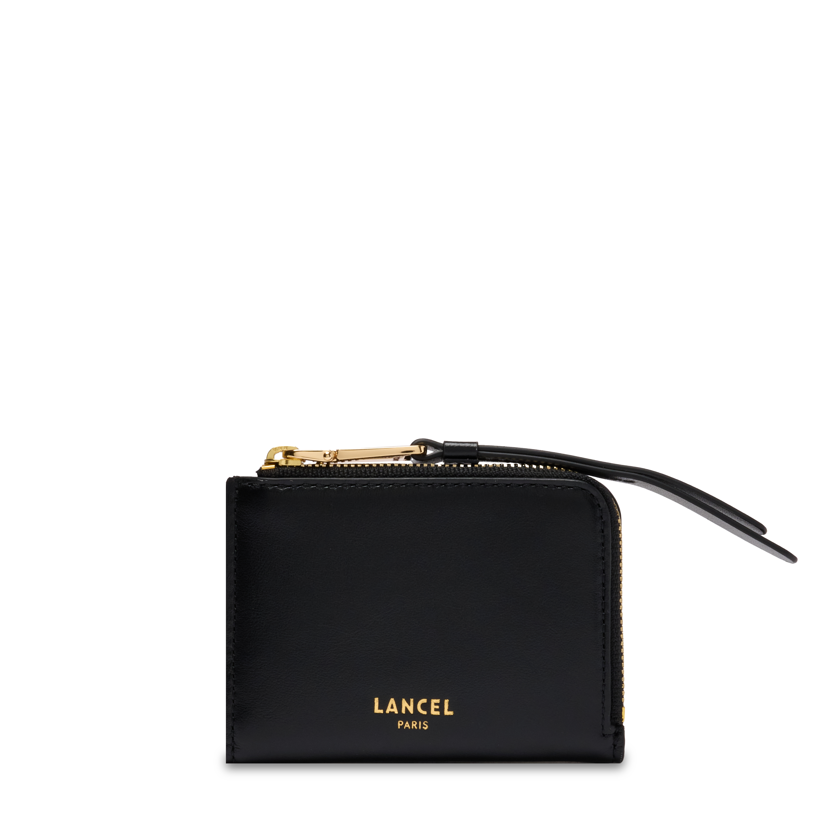 Mini portefeuille zippé origami de lancel en cuir LANCEL Noir