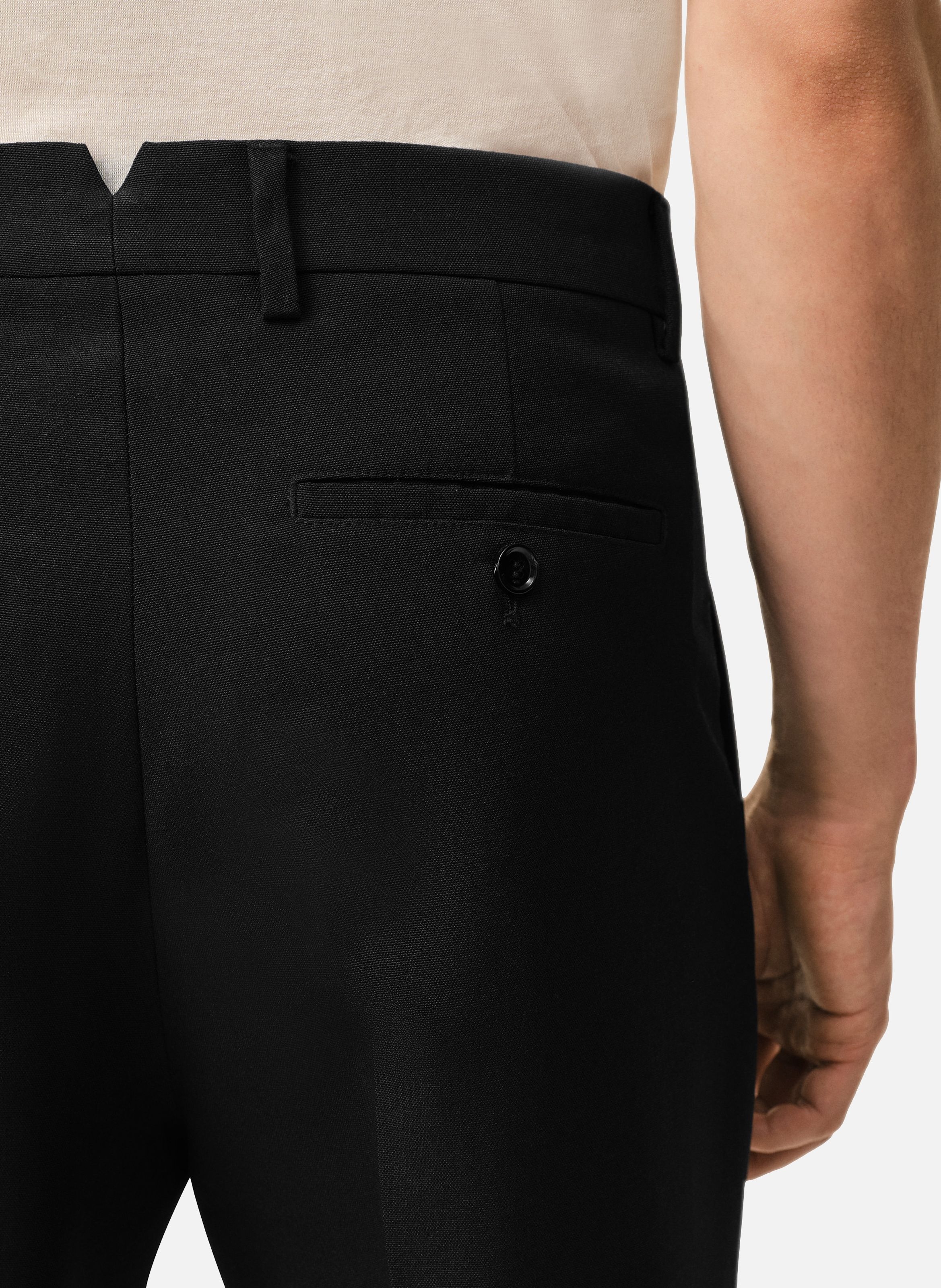 Pantalon droit en laine AMI PARIS Noir