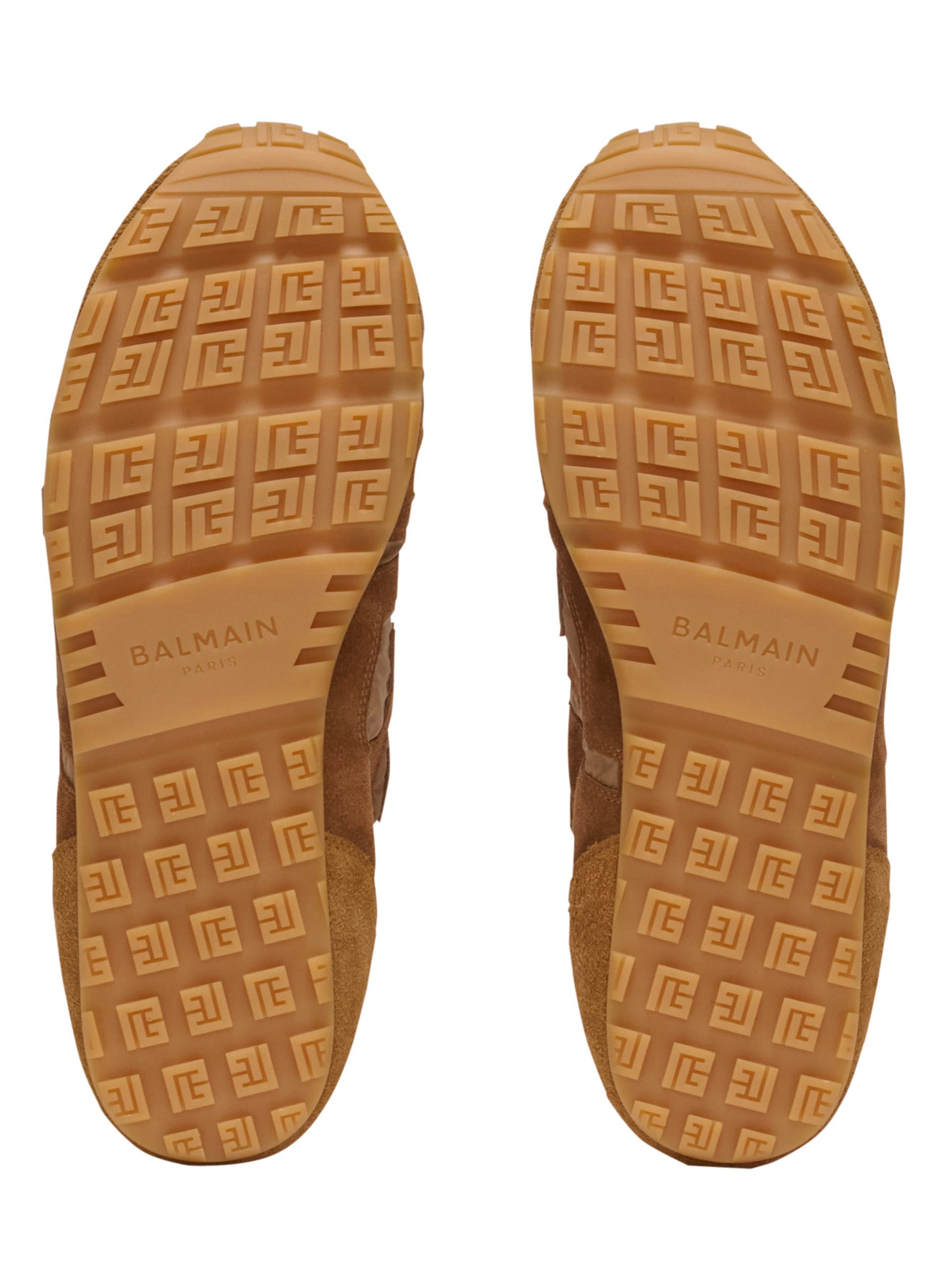 Baskets racer 45 en daim et nylon BALMAIN Marron