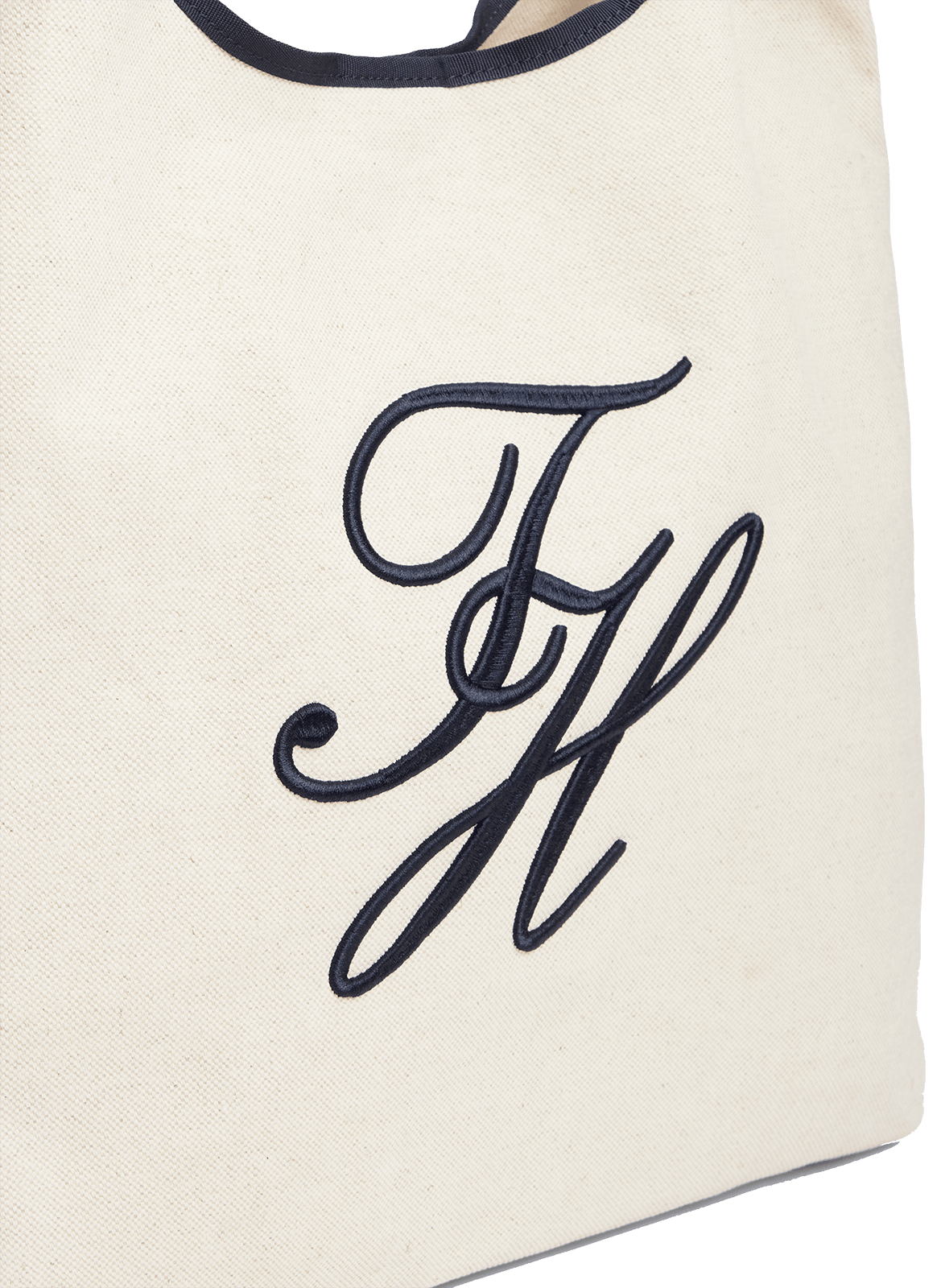 Sac cabas à logo en coton et lin mélangés TOMMY HILFIGER Beige