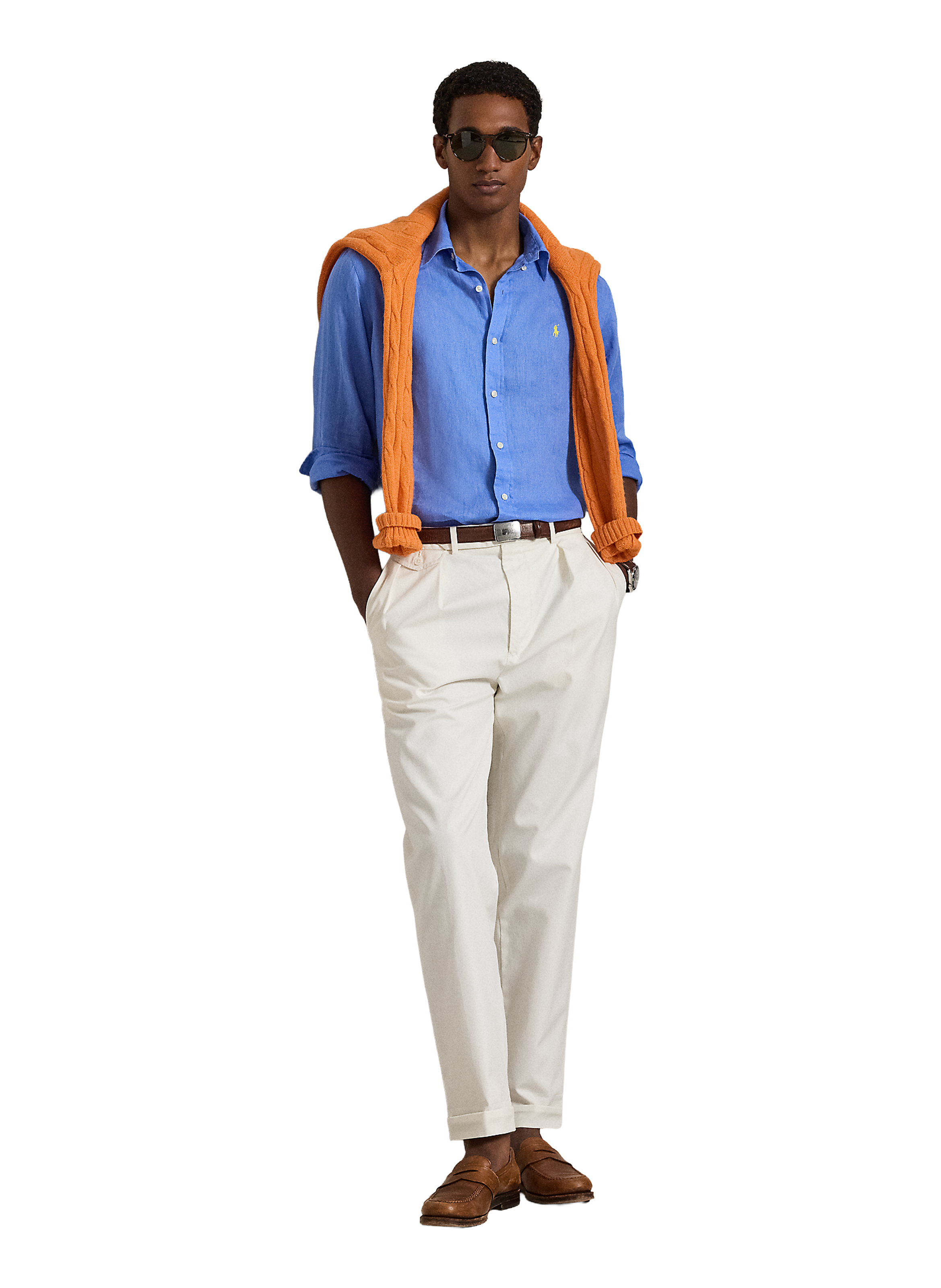 Chemise en lin POLO RALPH LAUREN Bleu