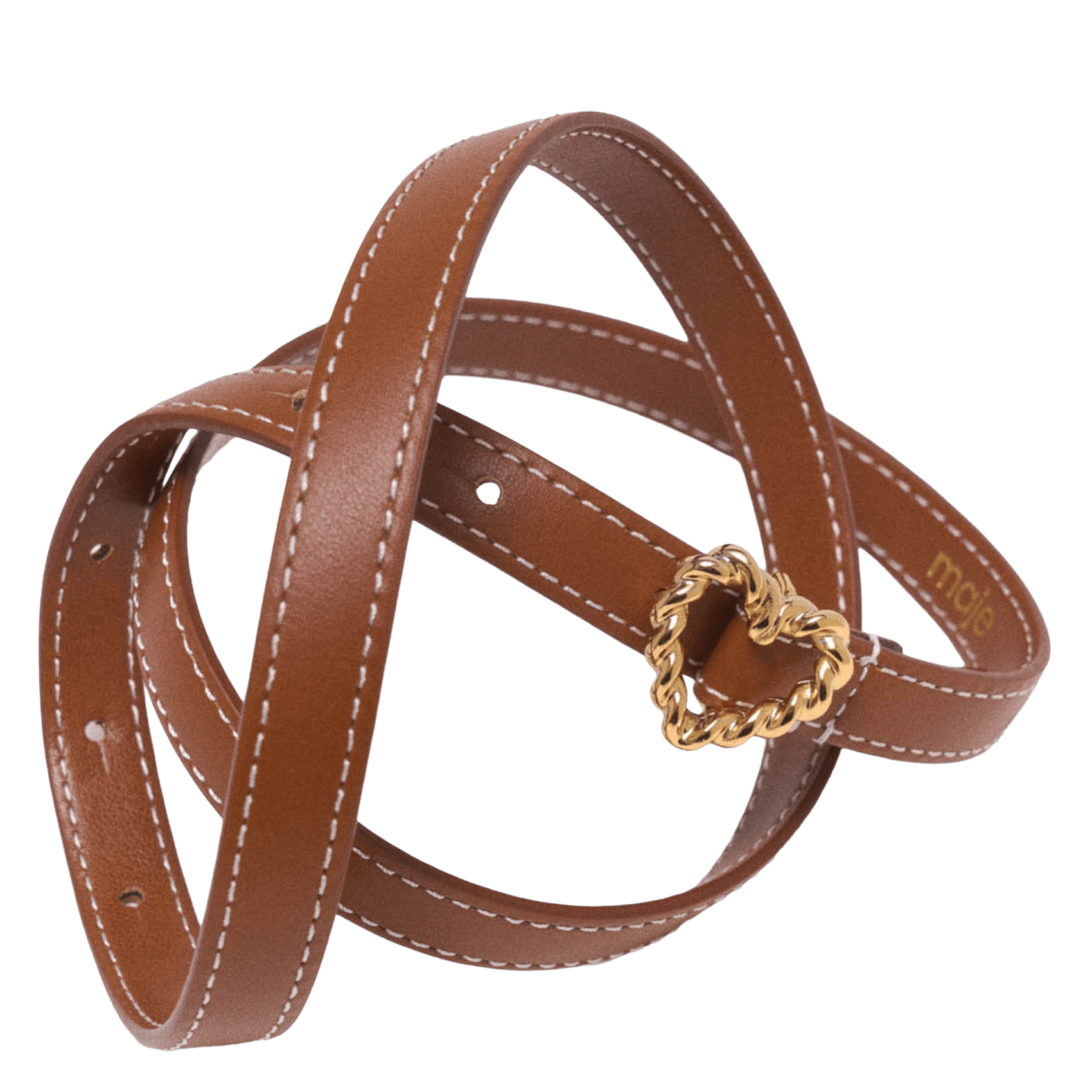 Ceinture en cuir MAJE Beige