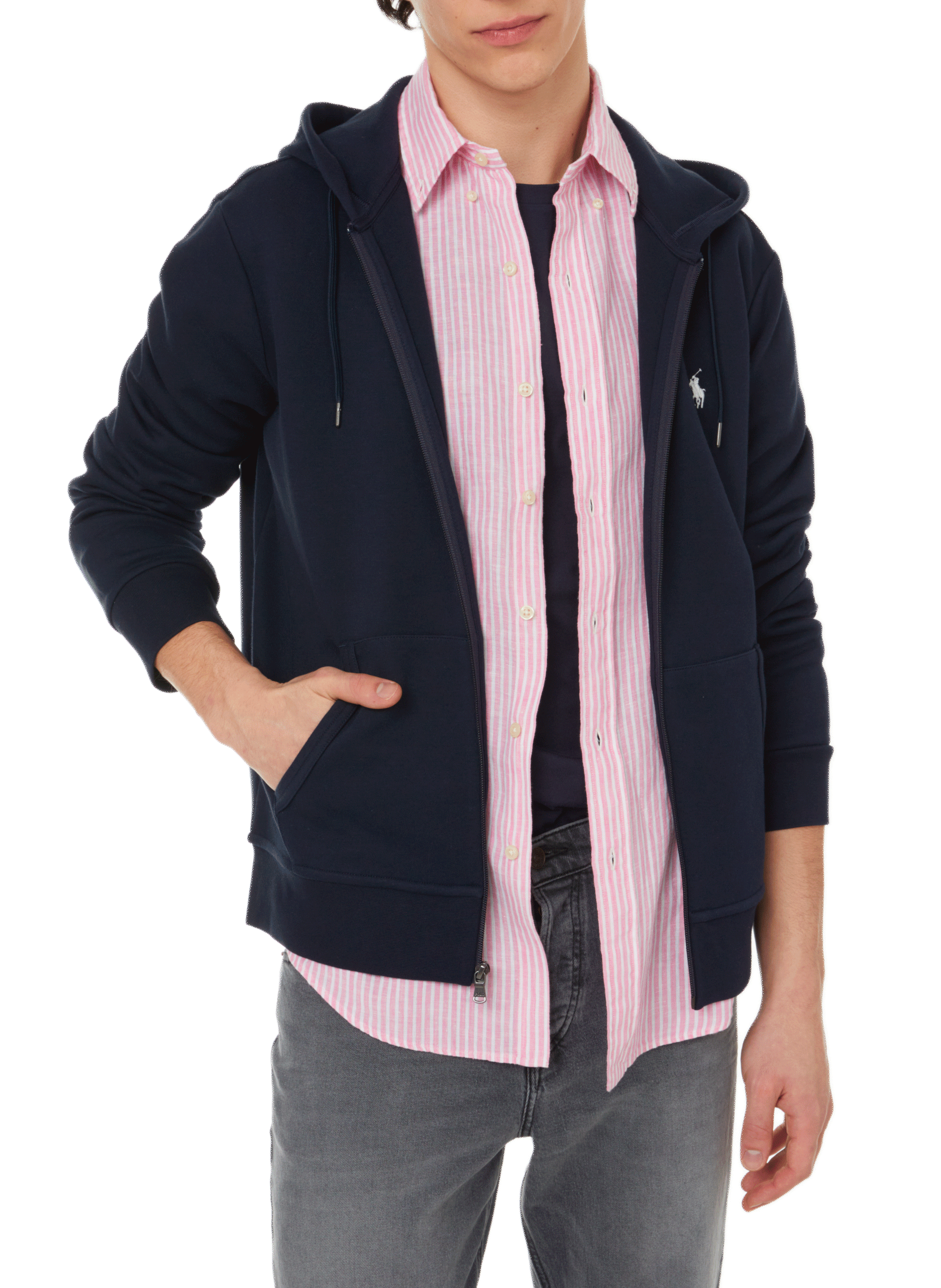 Cotton-blend zip-up hoodie POLO RALPH LAUREN Blue