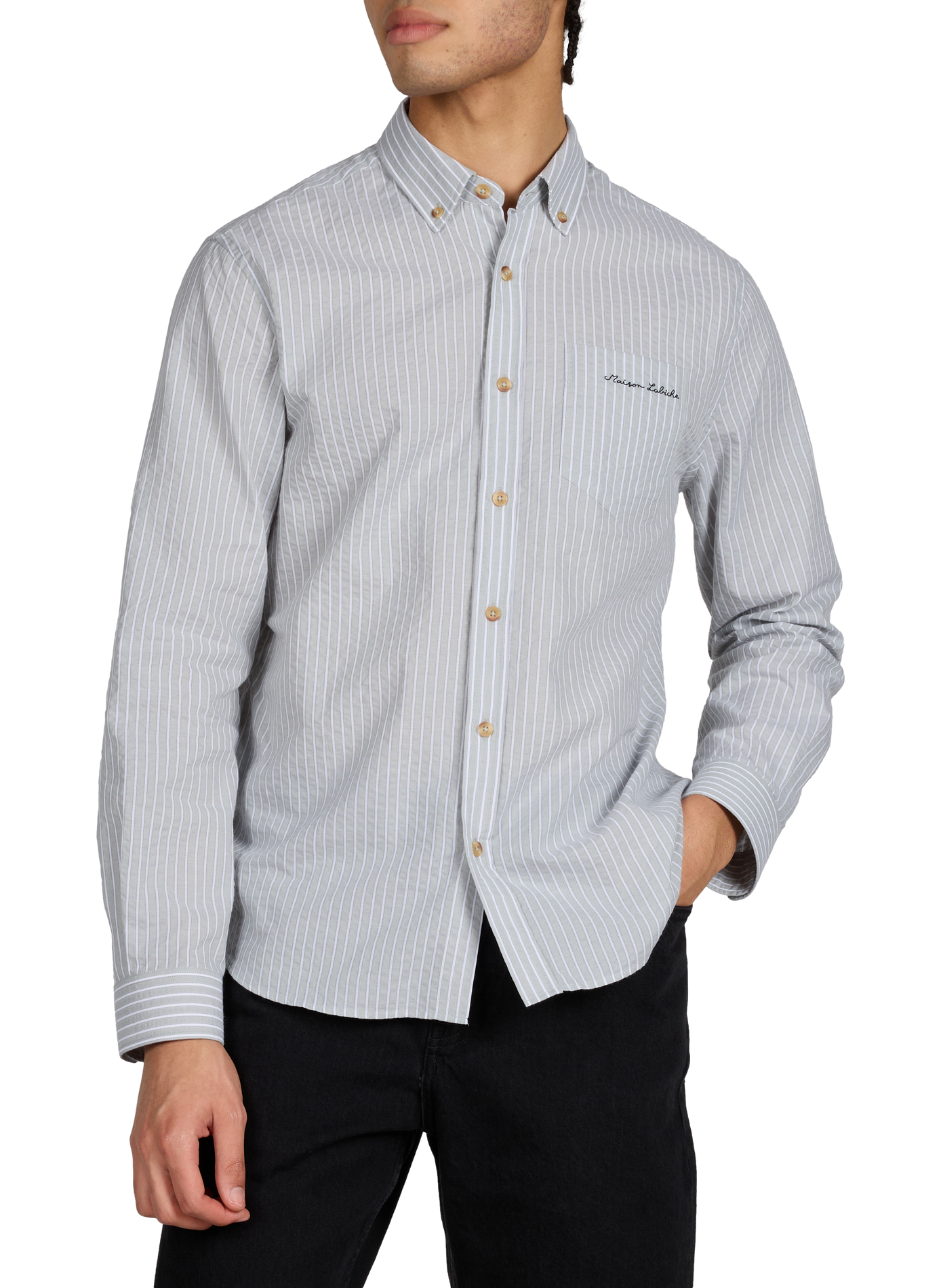 Chemise Bonne Graine rayée en coton MAISON LABICHE Beige