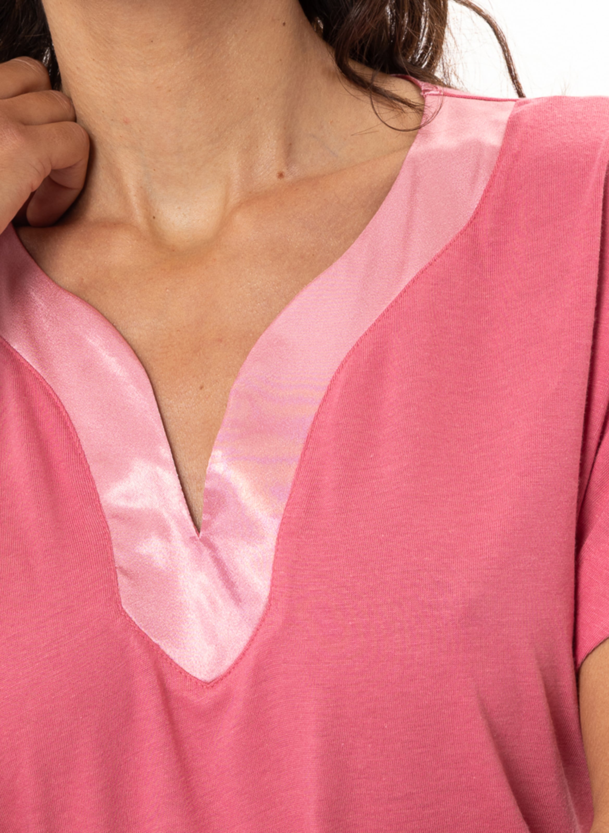 Chemise de nuit en coton modal mily 201 LE CHAT Rose