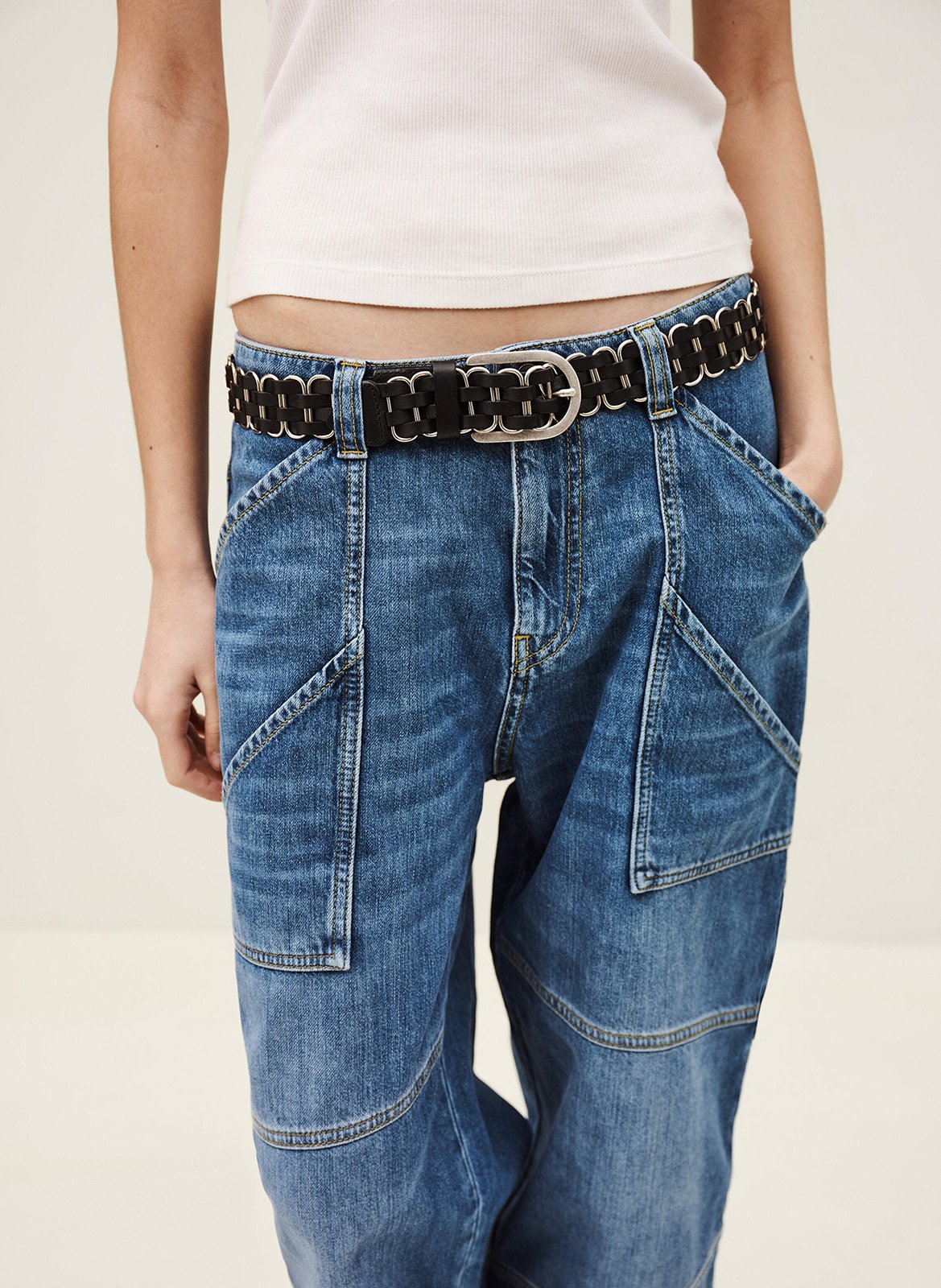 Ceinture en cuir beck BA&SH Noir