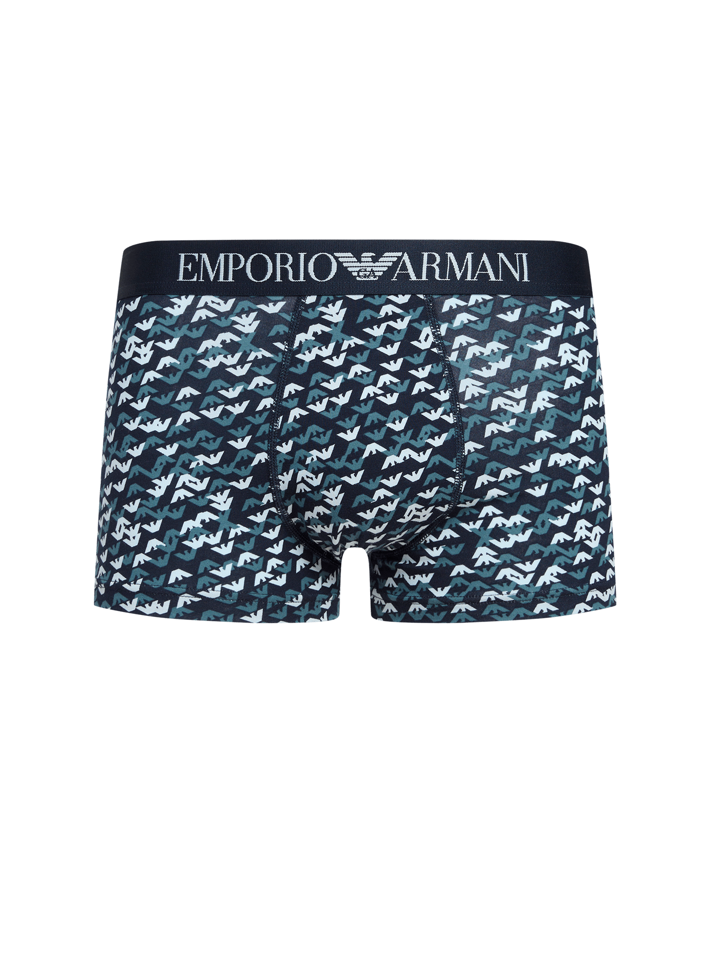 Boxer stampato in cotone misto EMPORIO ARMANI Blu